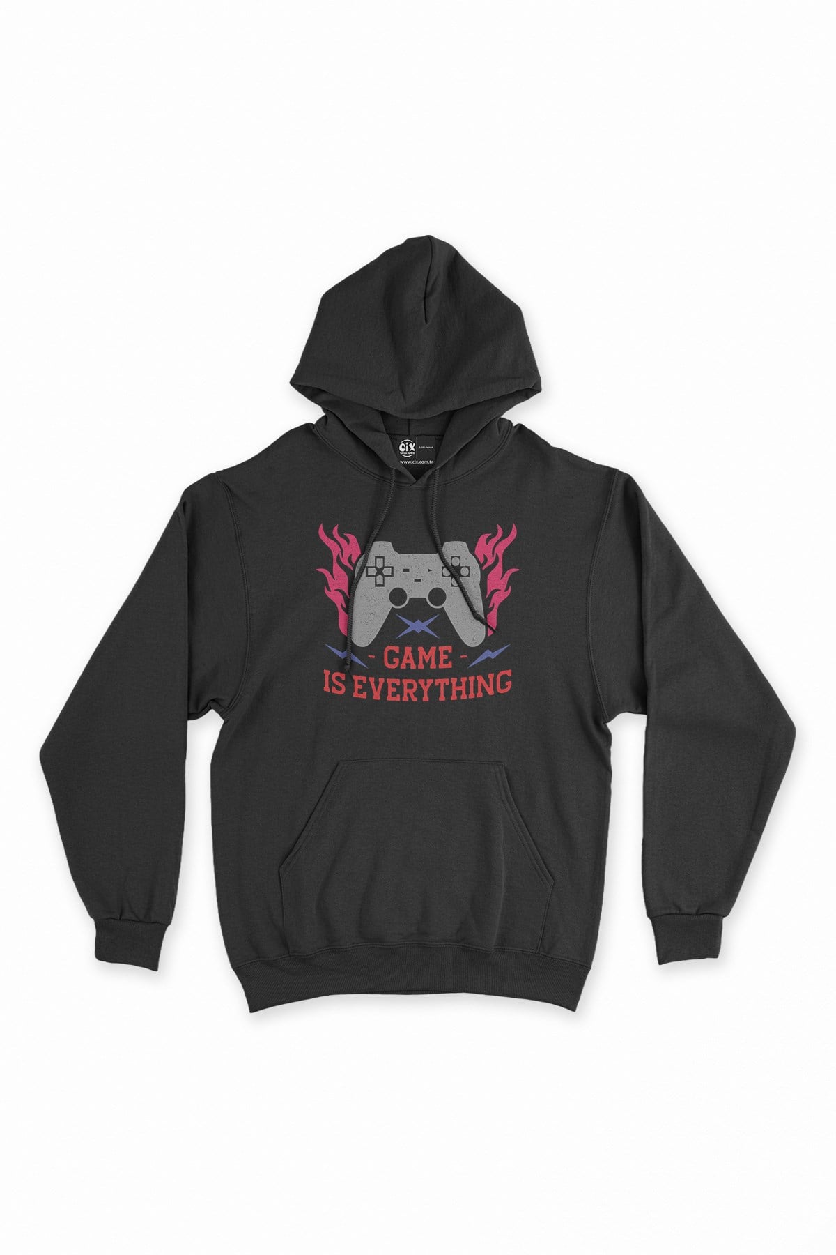 Kırmızı Game is Everything Siyah Kapşonlu Sweatshirt Hoodie
