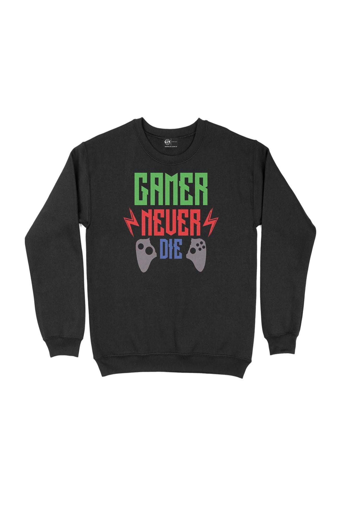 Kırmızı Gamer Never Die Siyah Sweatshirt