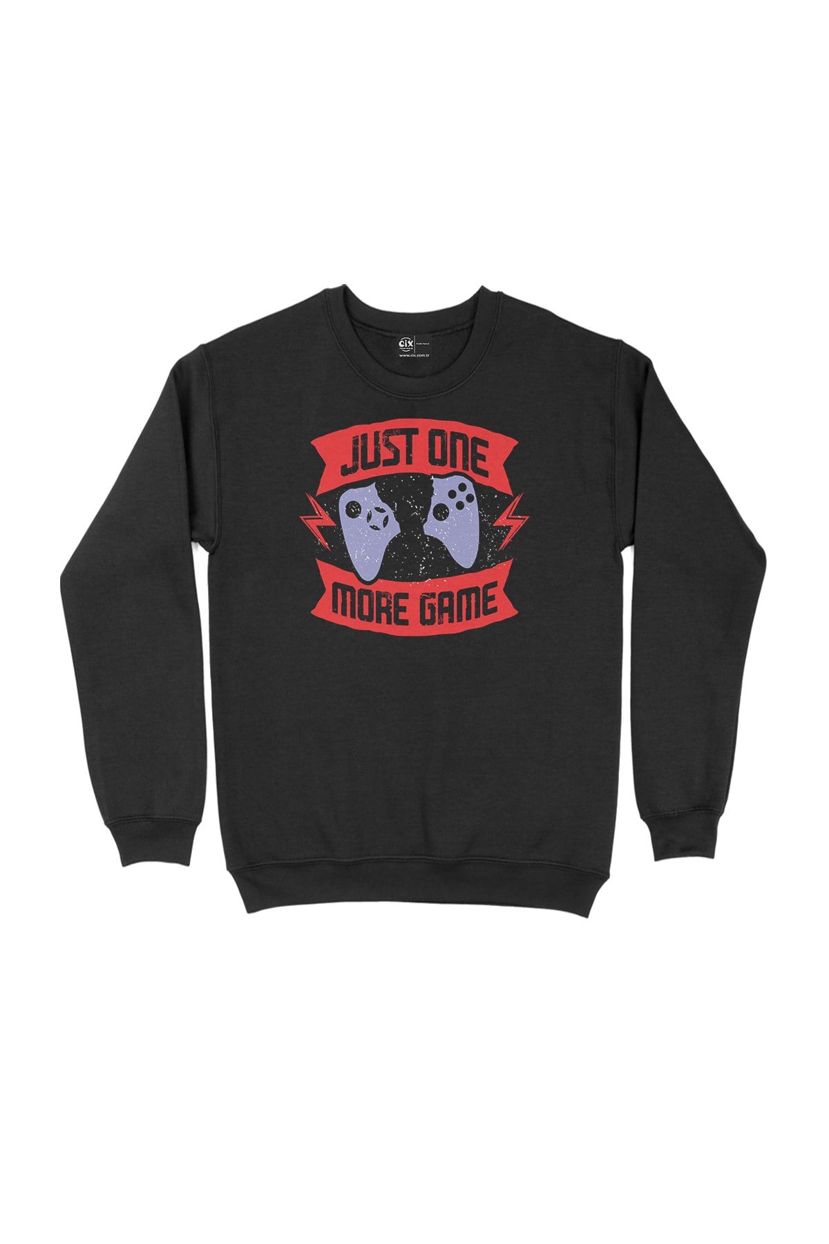 Kırmızı Just One More Game Siyah Sweatshirt