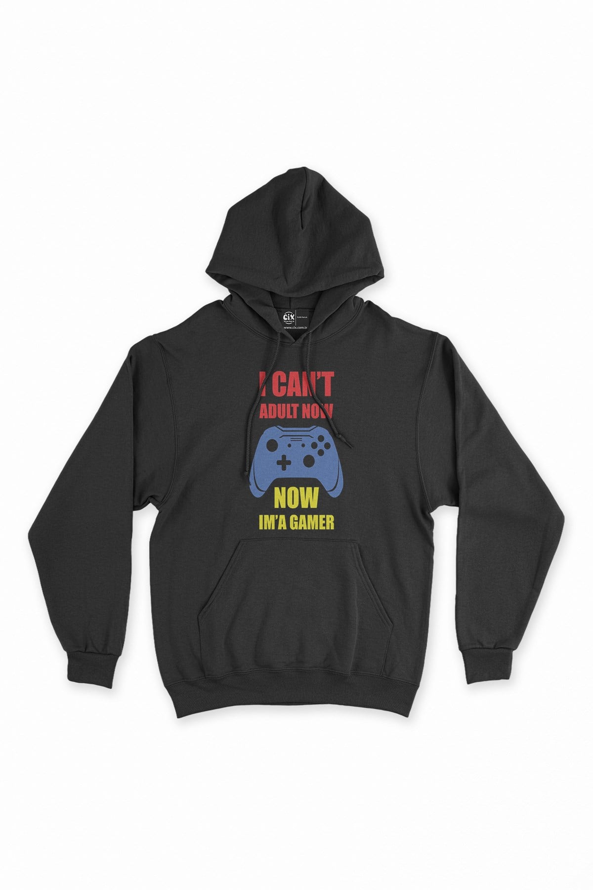 Kırmızı Now I Am A Gamer Siyah Kapşonlu Sweatshirt Hoodie