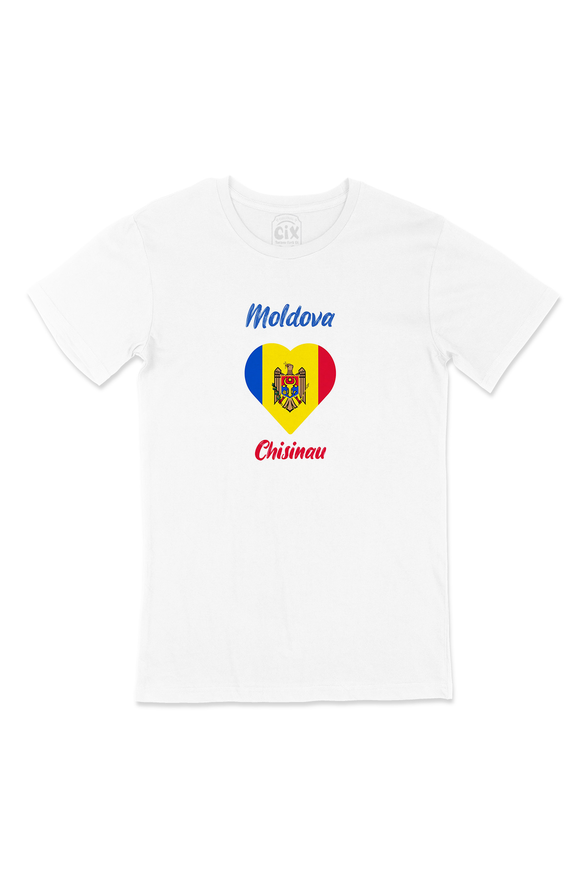 Kişinev Moldova Bayraklı Kalpli Tişört