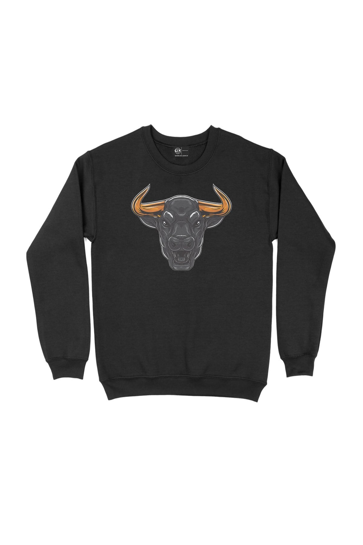 Kızgın Boğalı Siyah Sweatshirt