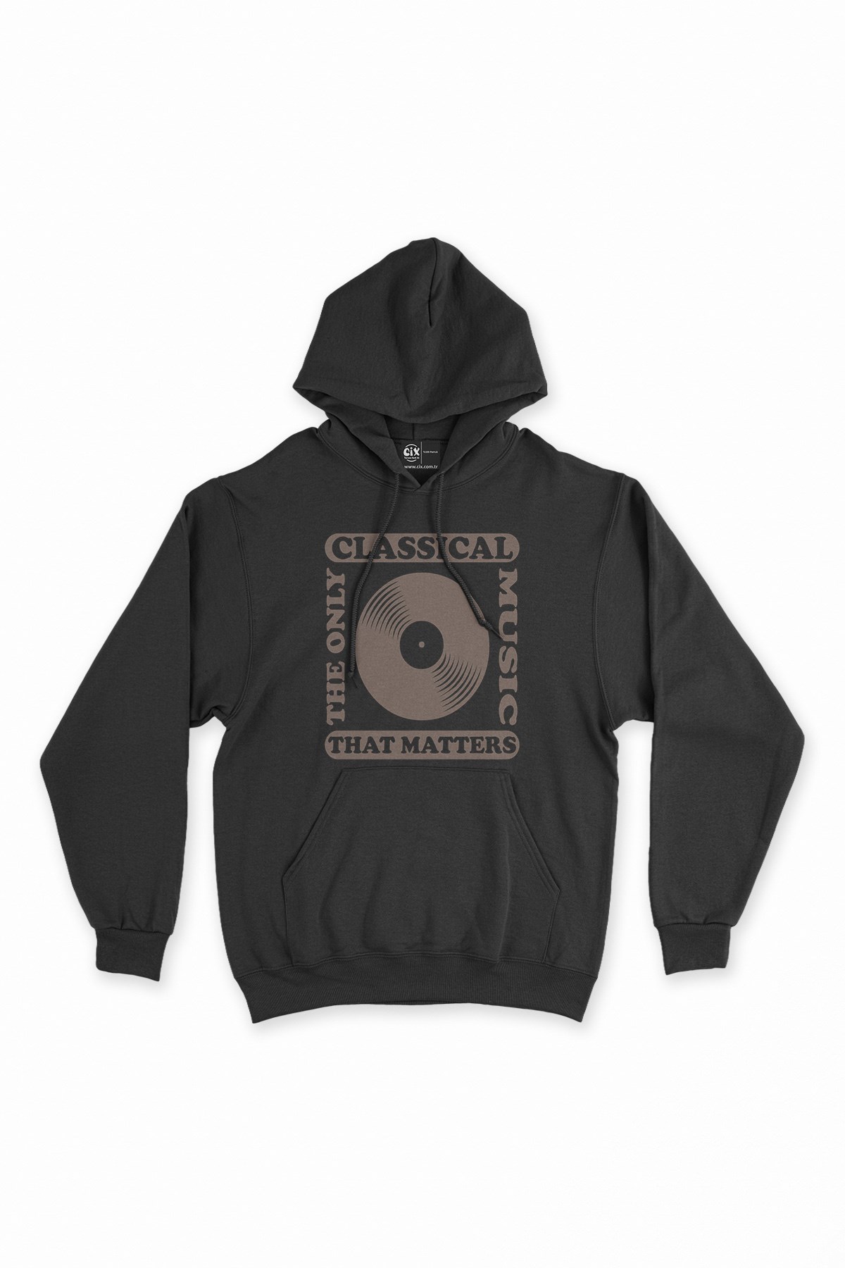 Klasik Müzik Siyah Kapşonlu Sweatshirt Hoodie