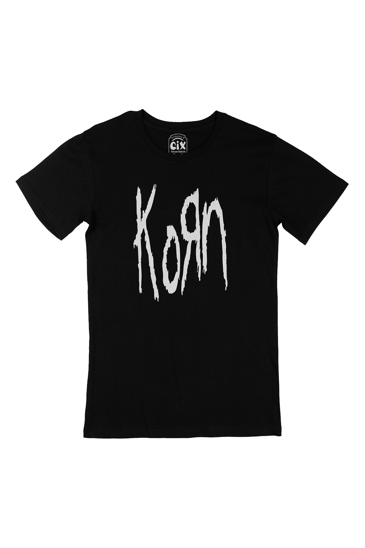 Korn Yazılı Siyah Tişört