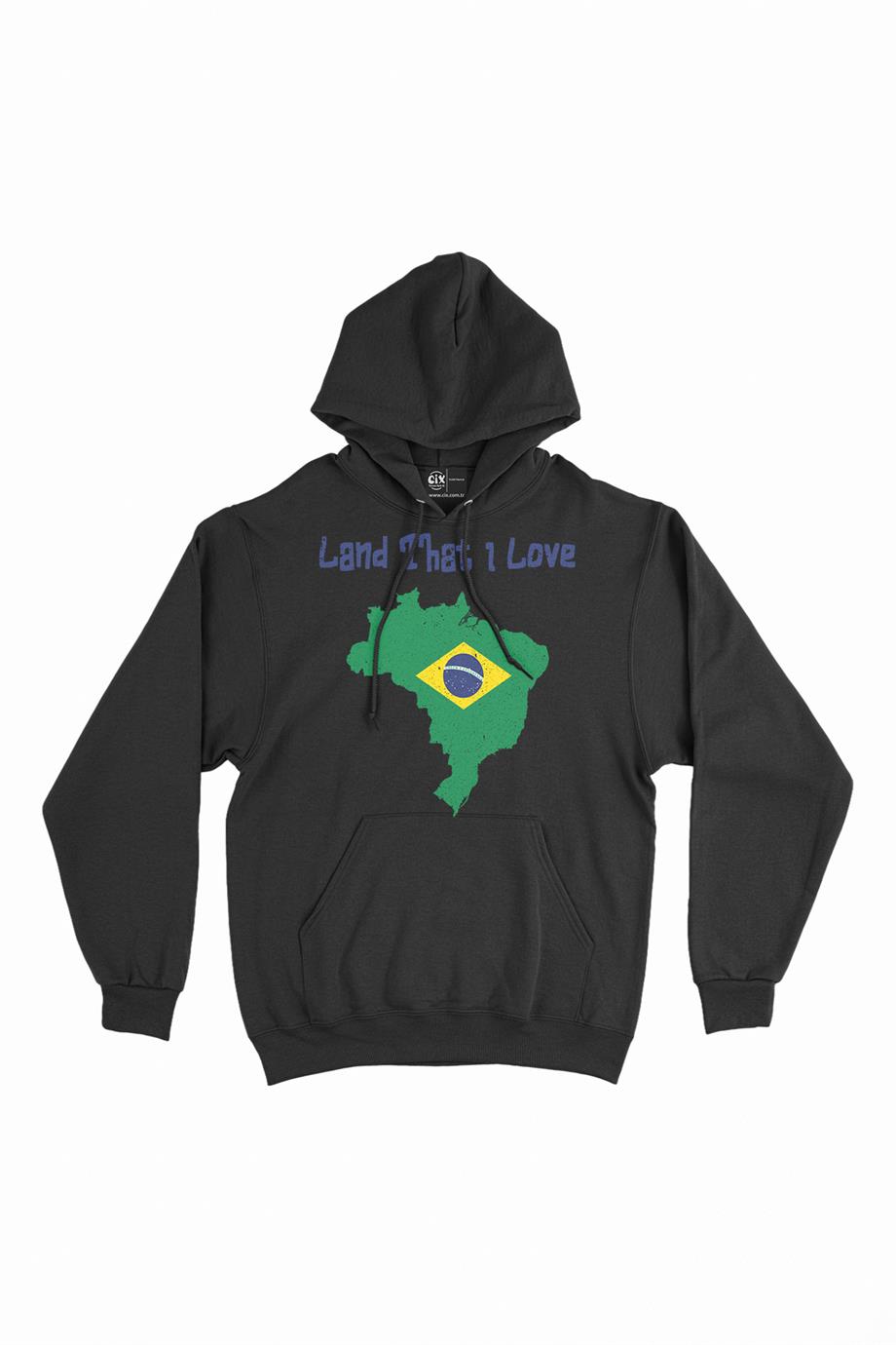Land That I Love Brezilya Kapşonlu Sweatshirt Hoodie Land That I Love Brezilya Kapşonlu Sweatshirt Hoodie - Ücretsiz Kargo