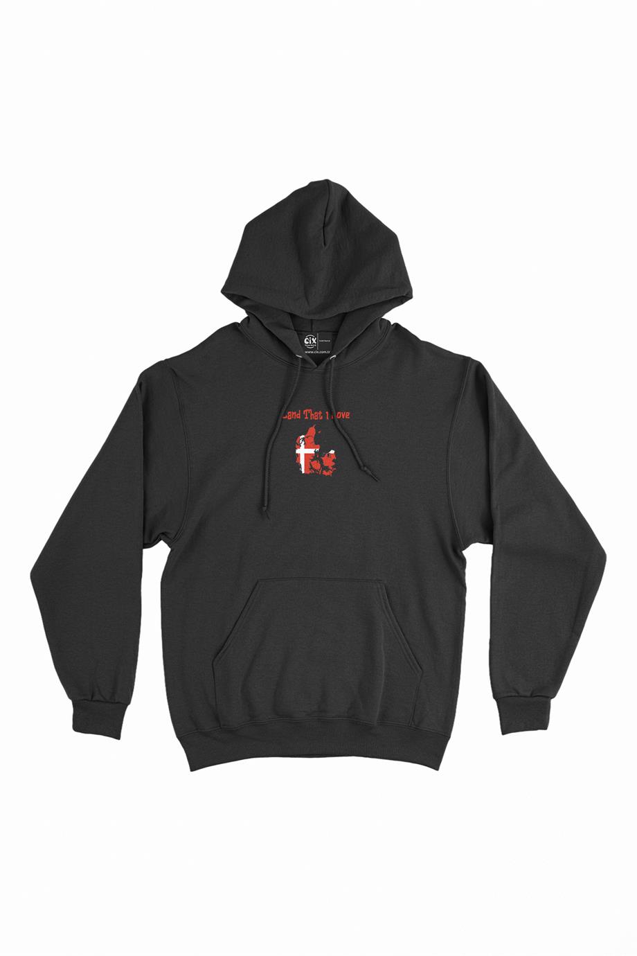 Land That I Love Danimarka Minimal Kapşonlu Sweatshirt Hoodie Land That I Love Danimarka Minimal Kapşonlu Sweatshirt Hoodie - Ücretsiz Kargo
