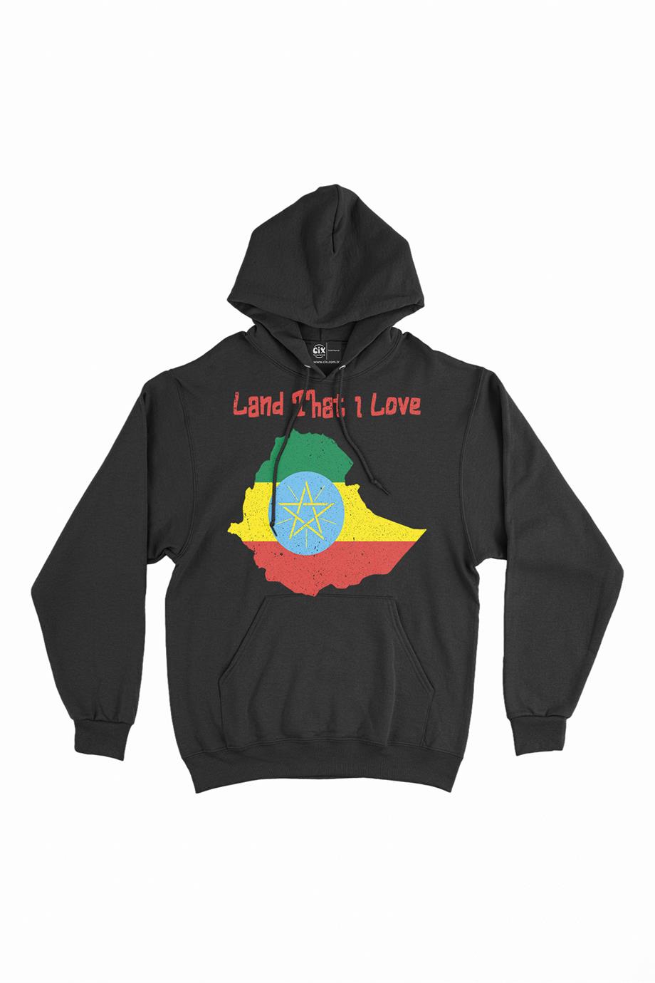 Land That I Love Etiyopya Kapşonlu Sweatshirt Hoodie Land That I Love Etiyopya Kapşonlu Sweatshirt Hoodie - Ücretsiz Kargo