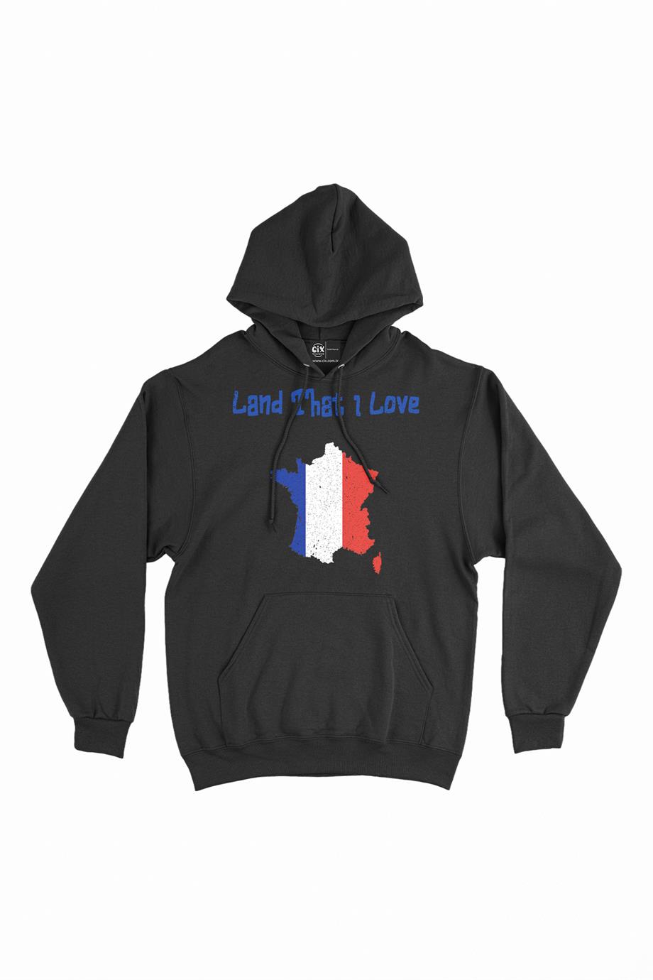 Land That I Love Fransa Kapşonlu Sweatshirt Hoodie Land That I Love Fransa Kapşonlu Sweatshirt Hoodie - Ücretsiz Kargo