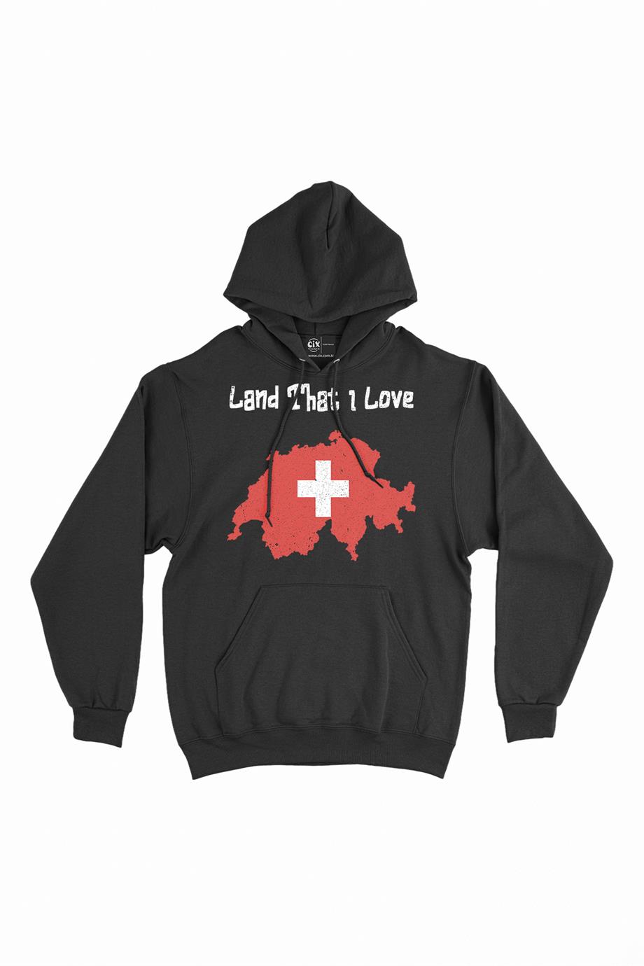 Land That I Love İsviçre Kapşonlu Sweatshirt Hoodie Land That I Love İsviçre Kapşonlu Sweatshirt Hoodie - Ücretsiz Kargo