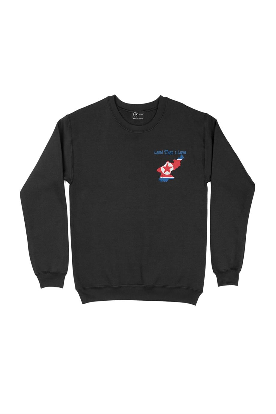 Land That I Love Kuzey Kore Cep Tasarım Baskılı Sweatshirt Land That I Love Kuzey Kore Cep Tasarım Baskılı Sweatshirt - Ücretsiz Kargo