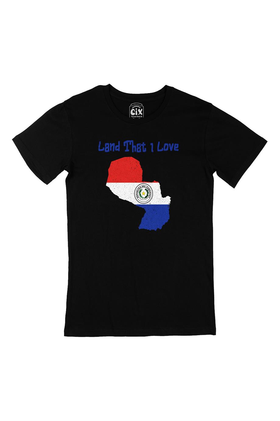 Land That I Love Paraguay Siyah Tişört