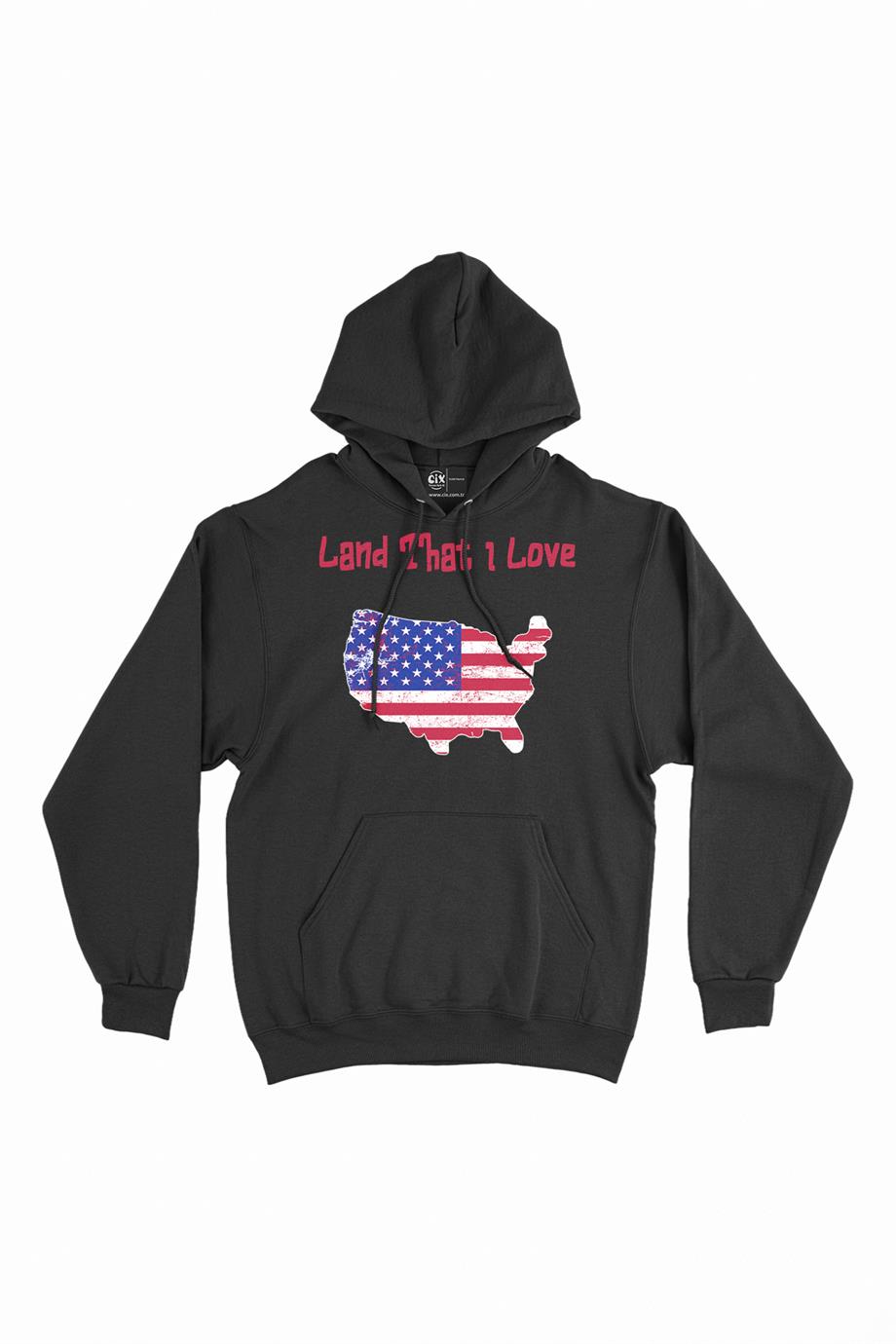 Land That I Love USA Kapşonlu Sweatshirt Hoodie Land That I Love USA Kapşonlu Sweatshirt Hoodie - Ücretsiz Kargo