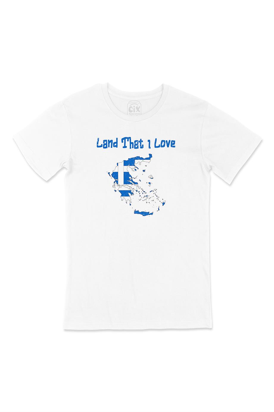 Land That I Love Yunanistan Beyaz Tişört