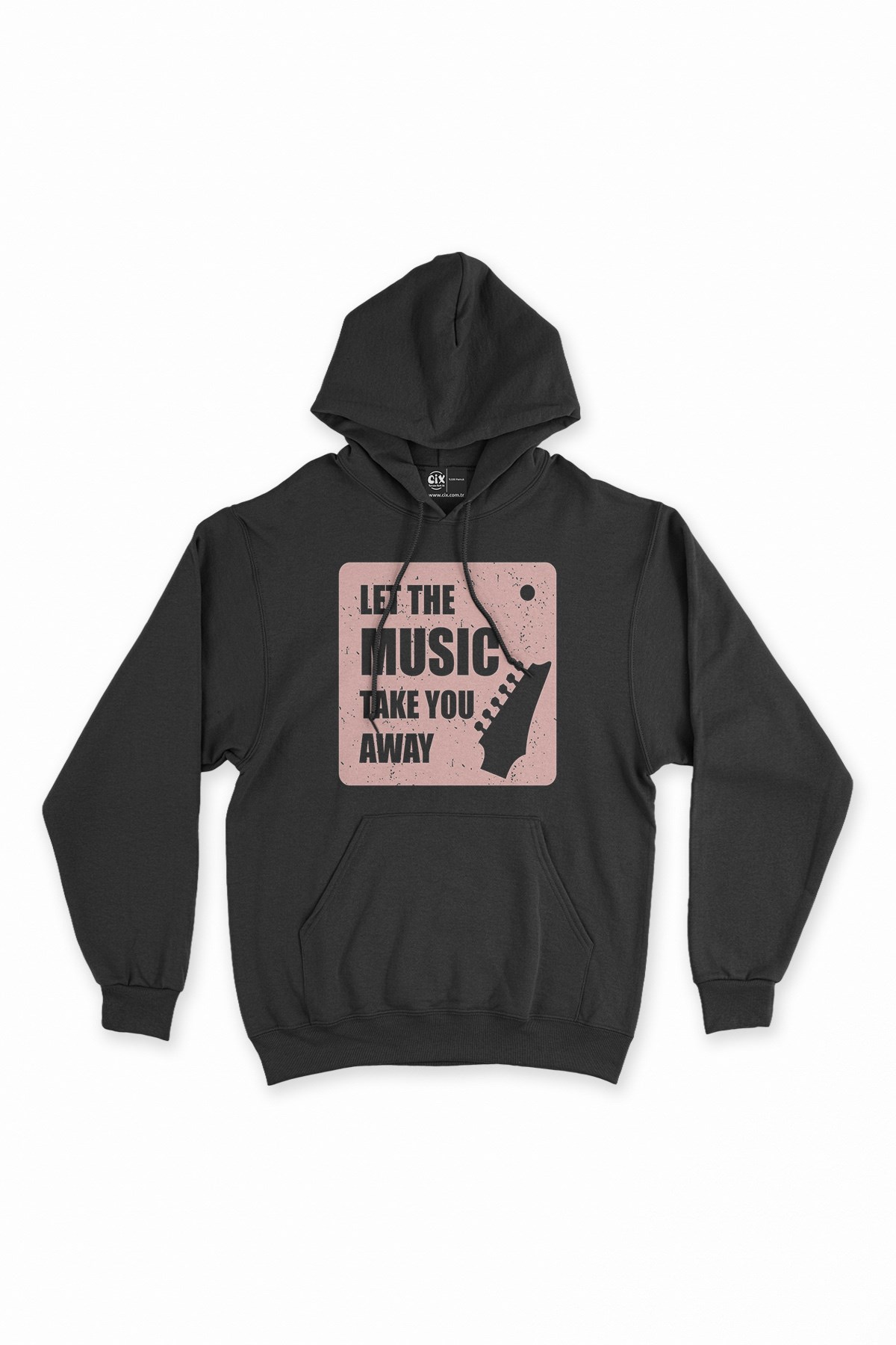 Let The Music Take You Away Siyah Kapşonlu Sweatshirt Hoodie