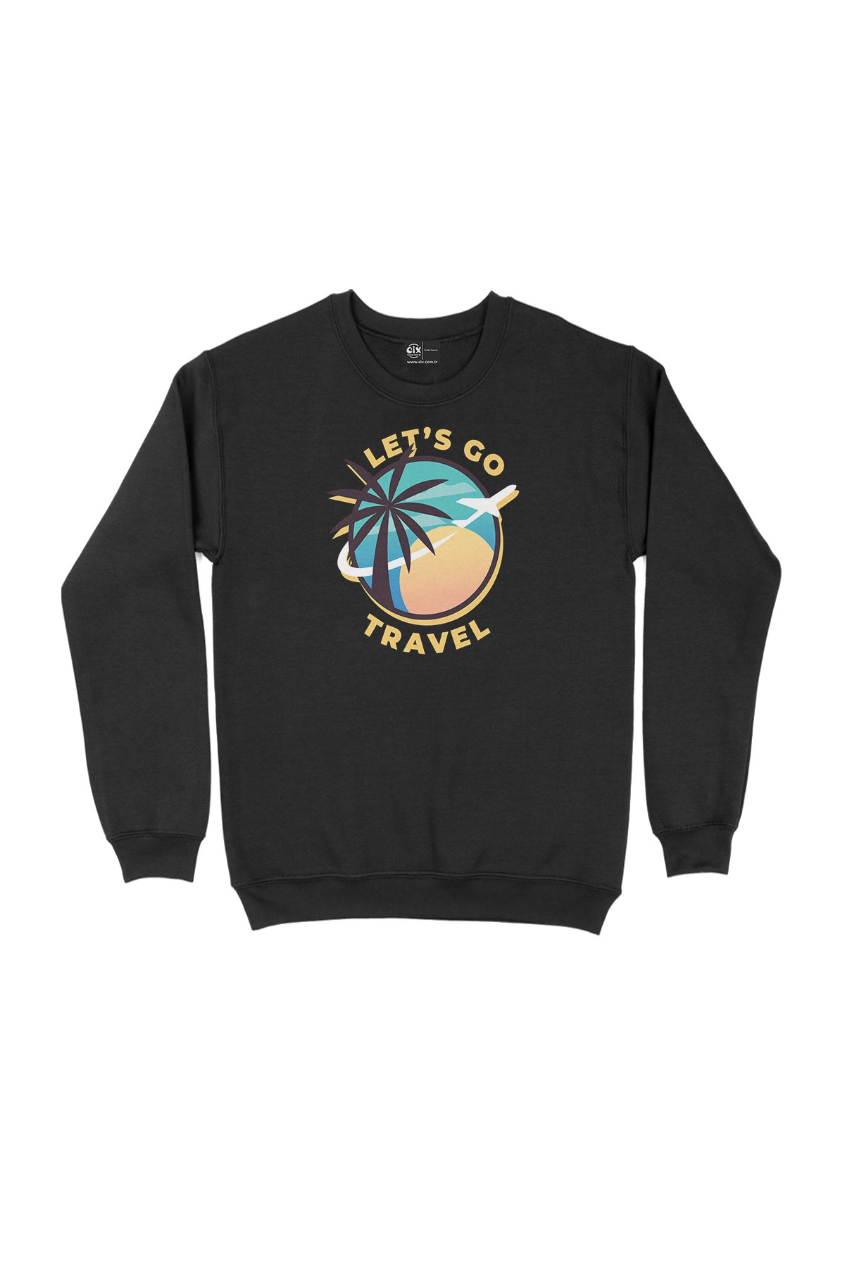 Let's Go Travel Siyah Sweatshirt