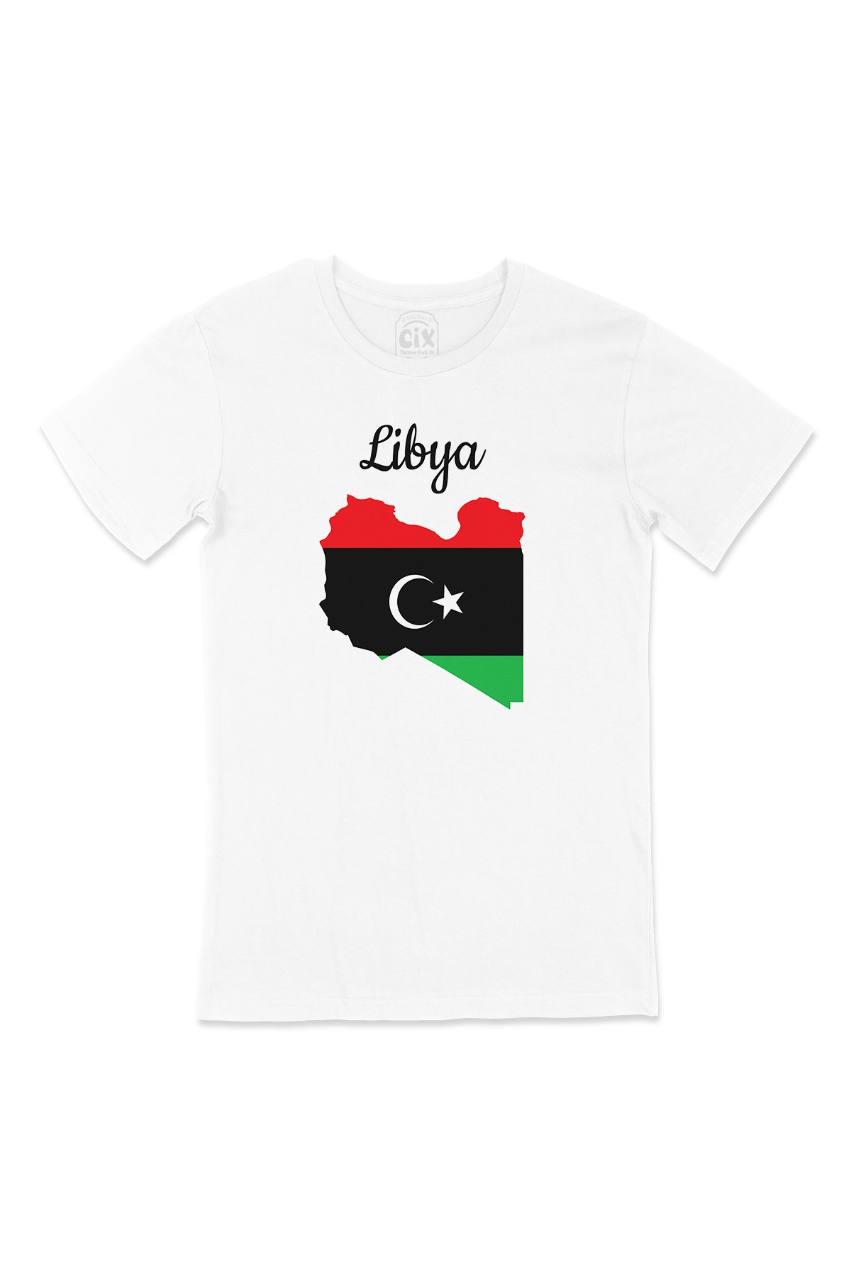 Libya Haritalı ve Bayraklı Tişört