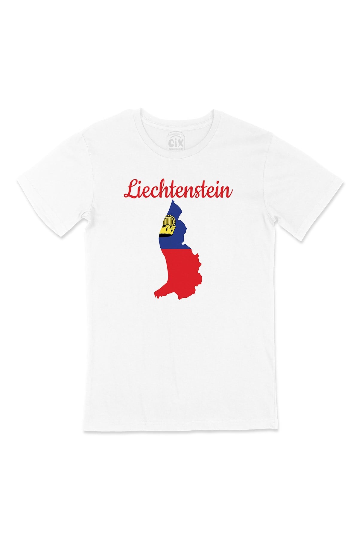 Lihtenştayn Haritalı ve Bayraklı Tişört