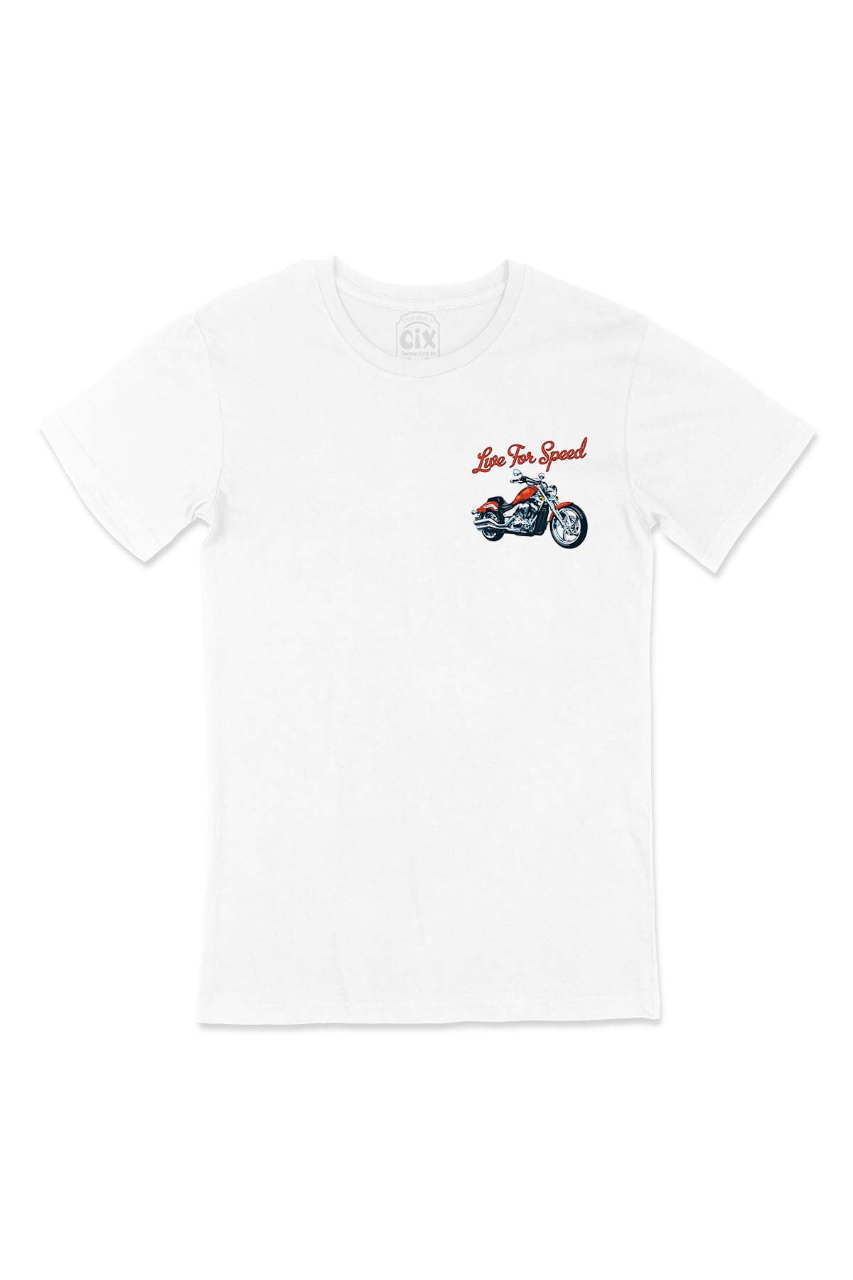 Live For Speed Motor Cep Logo Tasarımlı Beyaz Tişört