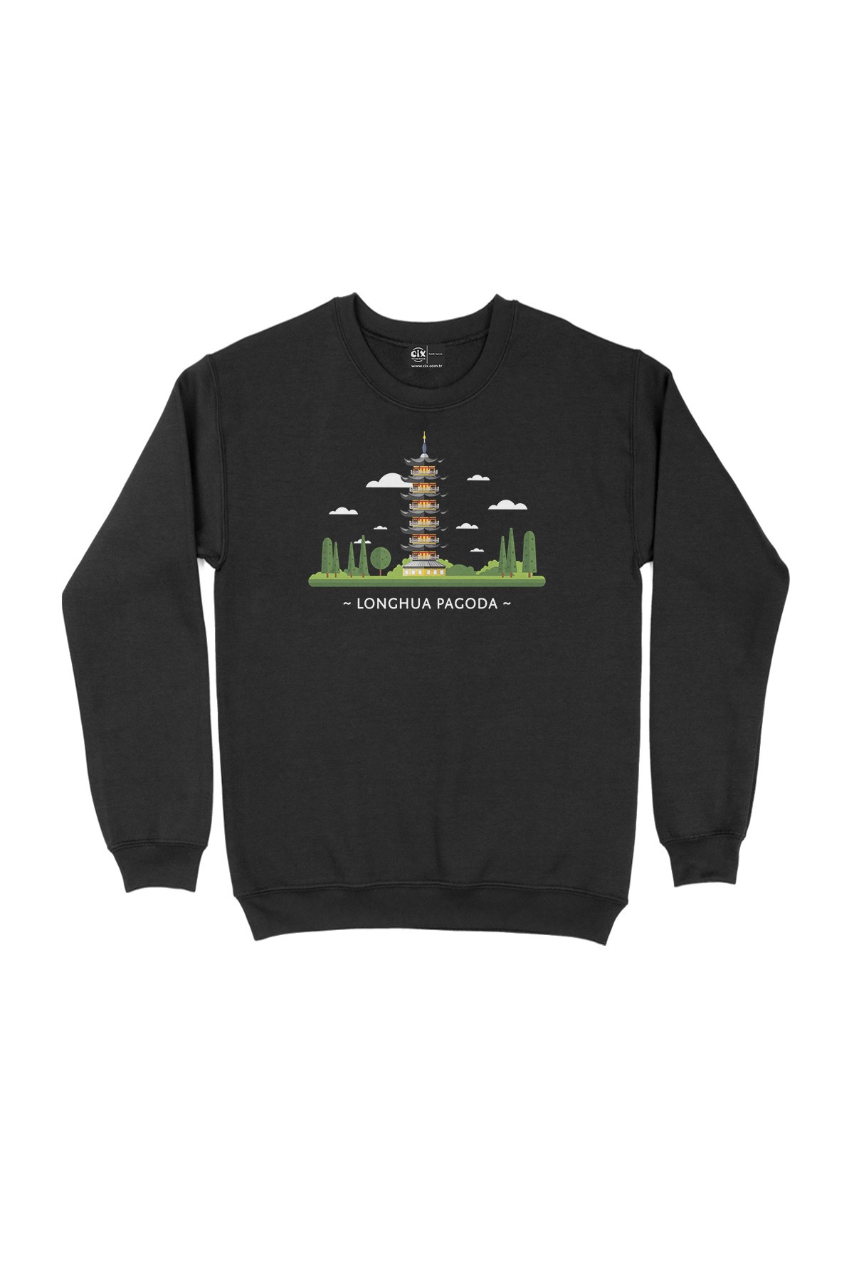 Longhua Tapınağı Siyah Sweatshirt