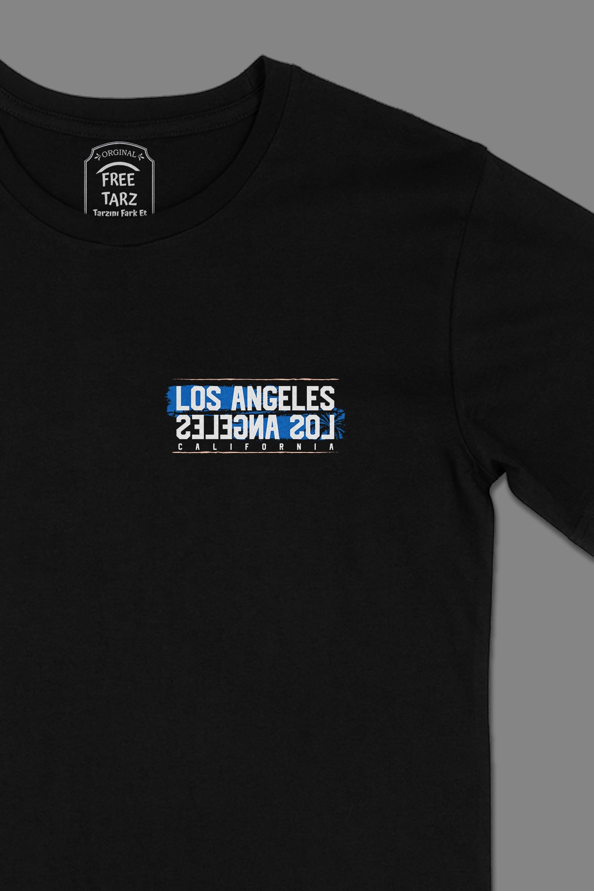 Los Angeles California Cep Tasarımlı Siyah Tişört Los Angeles California Cep Tasarımlı Siyah Tişört - Ücretsiz Kargo