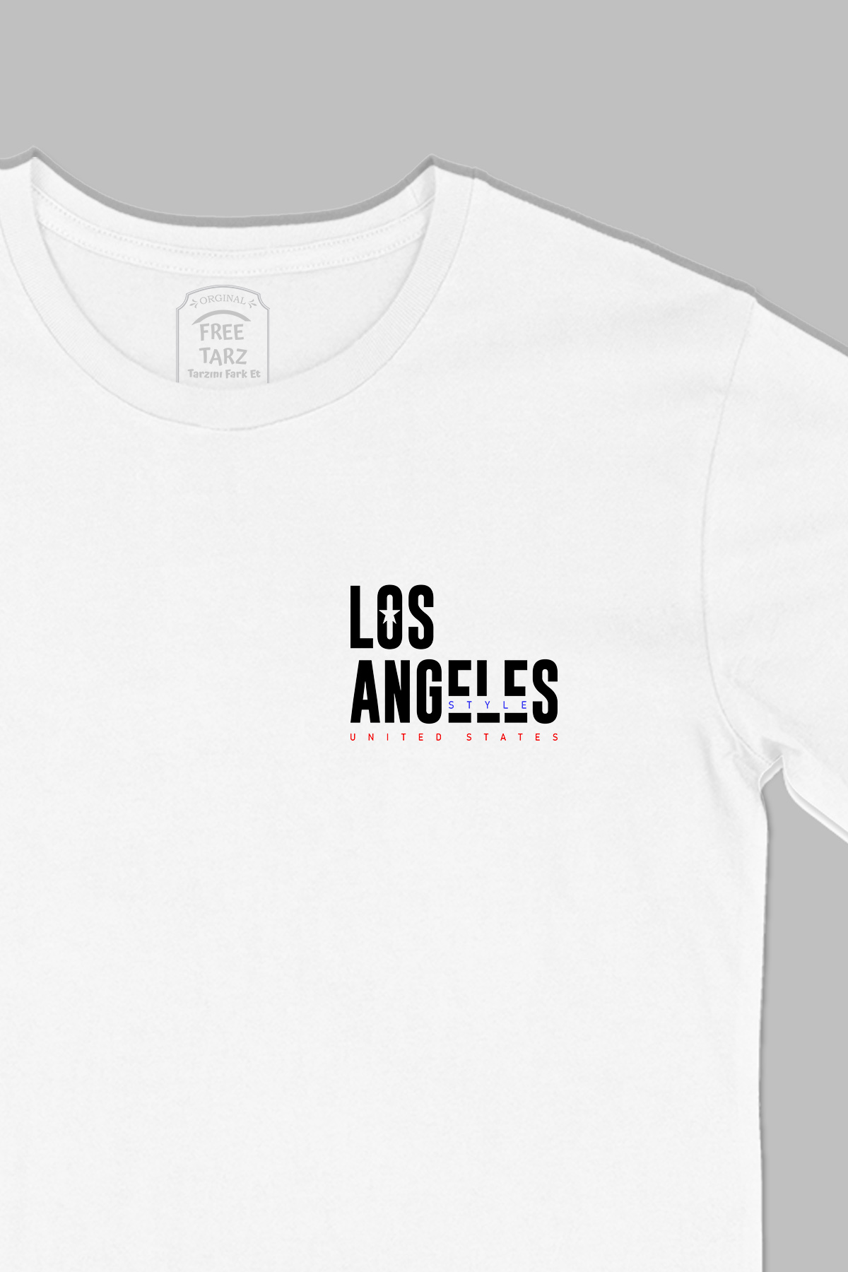 Los Angeles Style Baskılı Cep Tasarım Beyaz Tişört Los Angeles Style Baskılı Cep Tasarım Beyaz Tişört - Ücretsiz Kargo