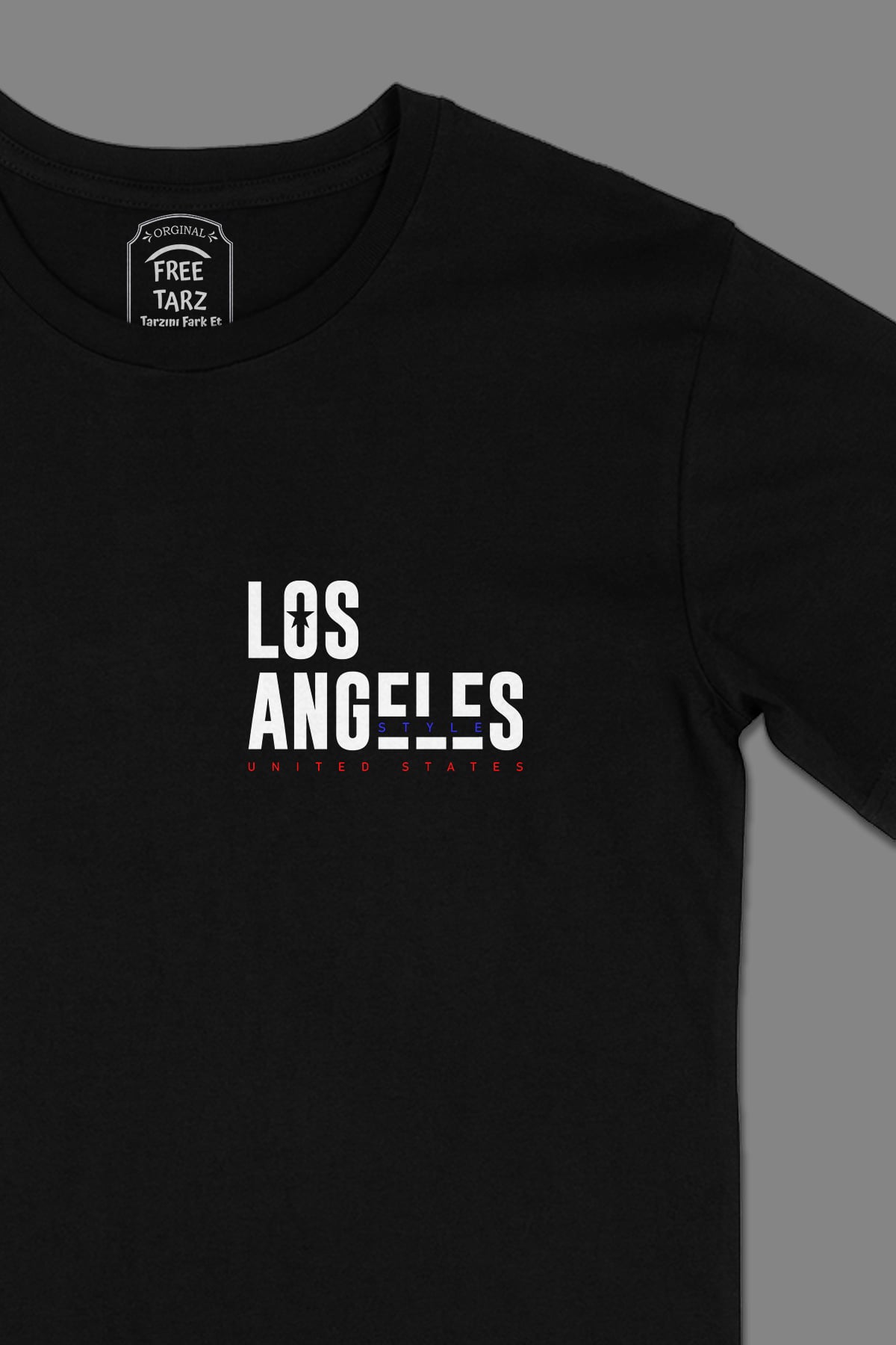 Los Angeles United States Cep Tasarımlı Siyah Tişört Los Angeles United States Cep Tasarımlı Siyah Tişört - Ücretsiz Kargo