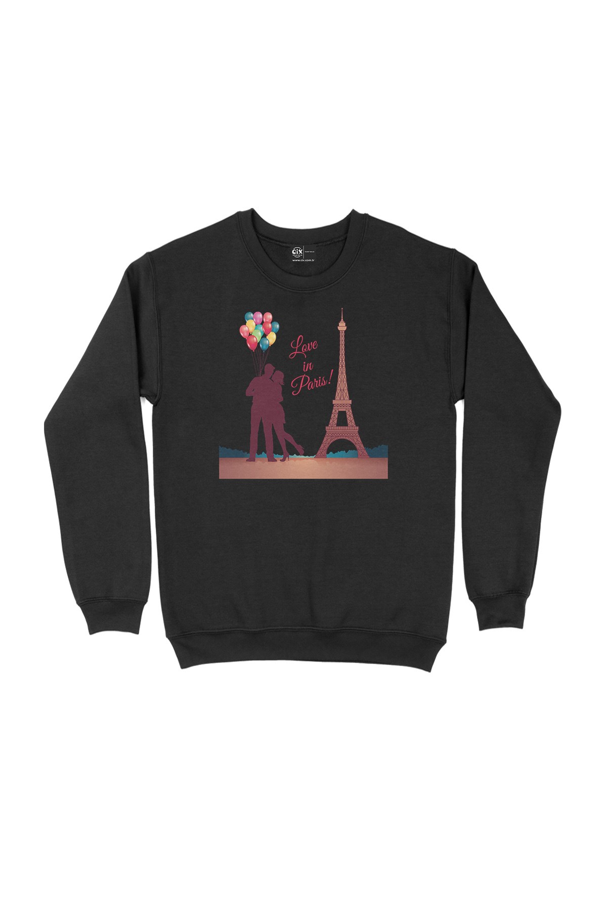 Love In Paris Siyah Sweatshirt