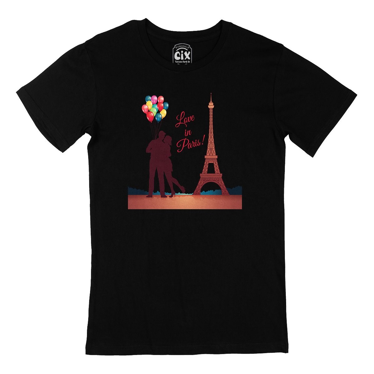 Love In Paris Siyah Tişört