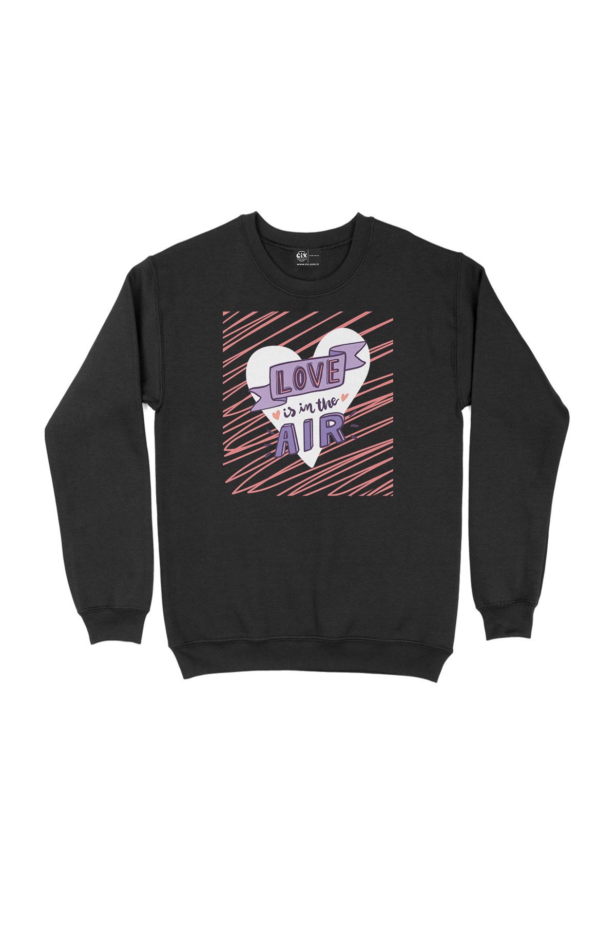 Love Is In The Air Siyah Sweatshirt