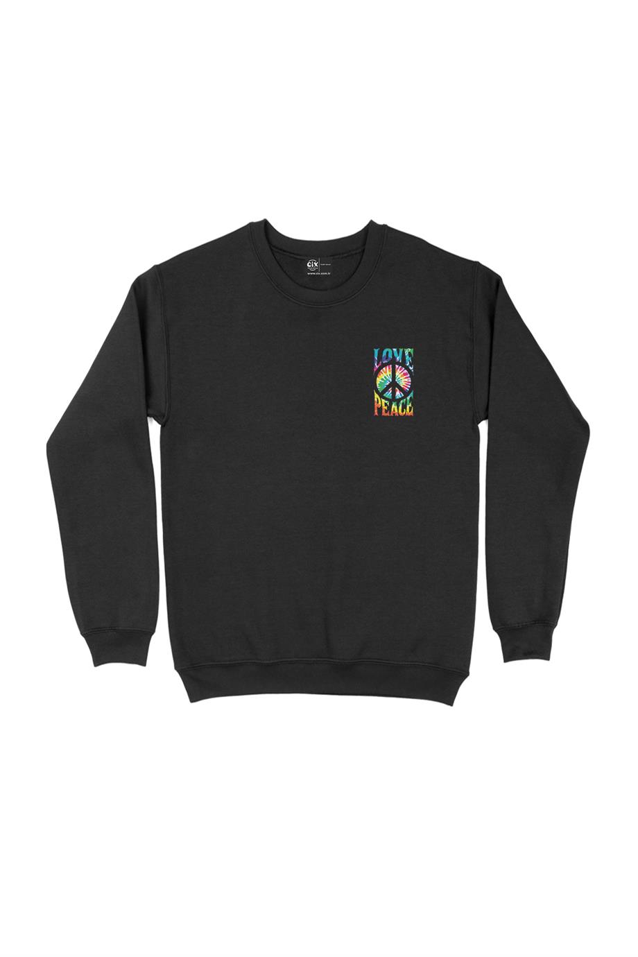 Love Peace Barış  Cep Tasarım Baskılı Sweatshirt Love Peace Barış  Cep Tasarım Baskılı Sweatshirt - Ücretsiz Kargo
