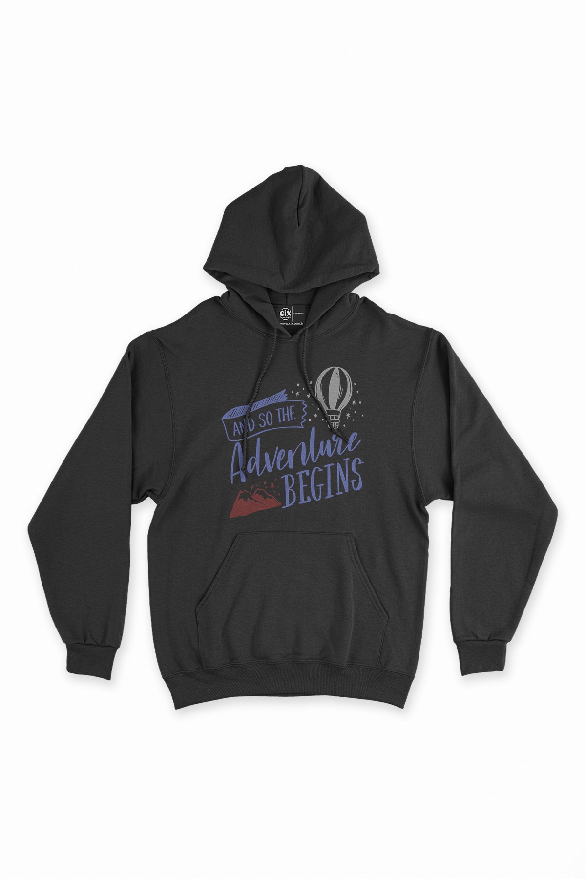 Macera Seni Bekliyor Siyah Kapşonlu Sweatshirt Hoodie
