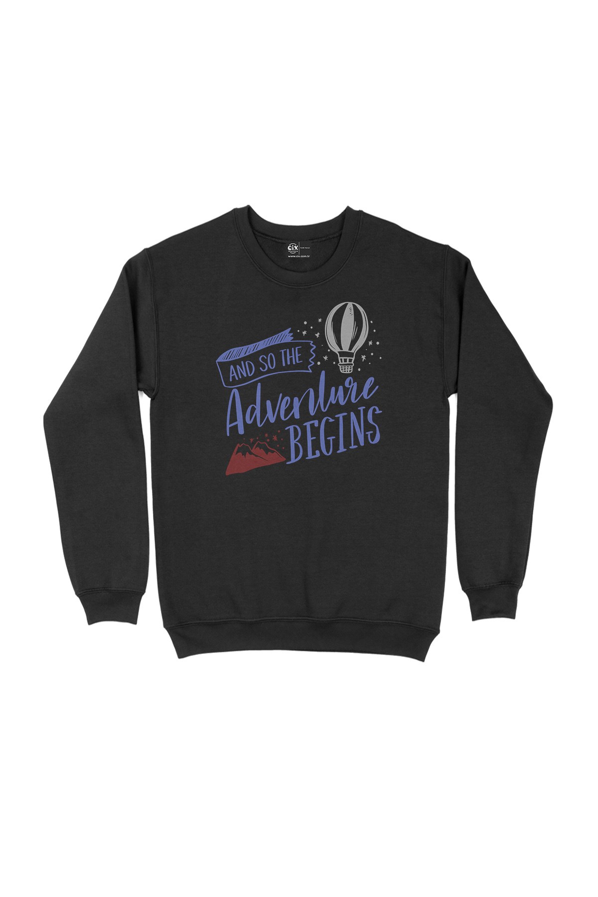 Macera Seni Bekliyor Siyah Sweatshirt
