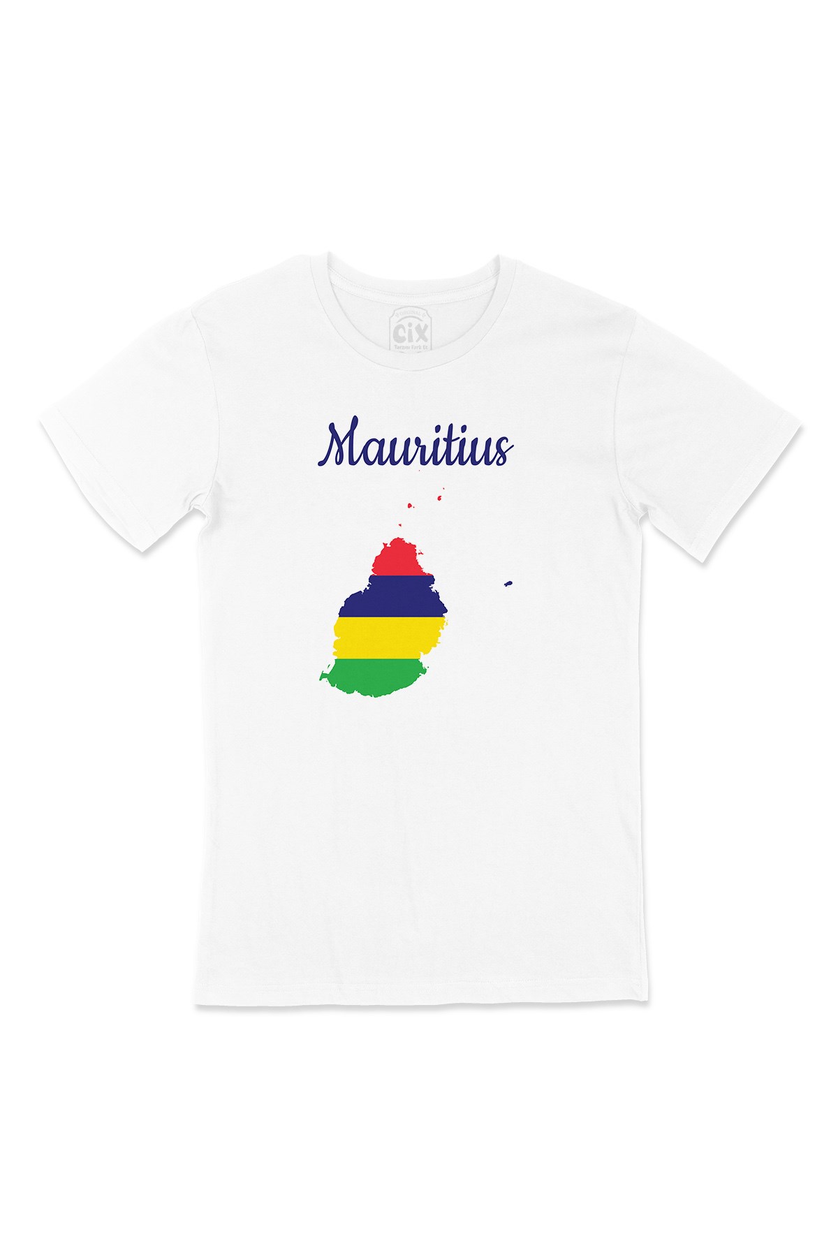 Mauritius Haritalı ve Bayraklı Tişört