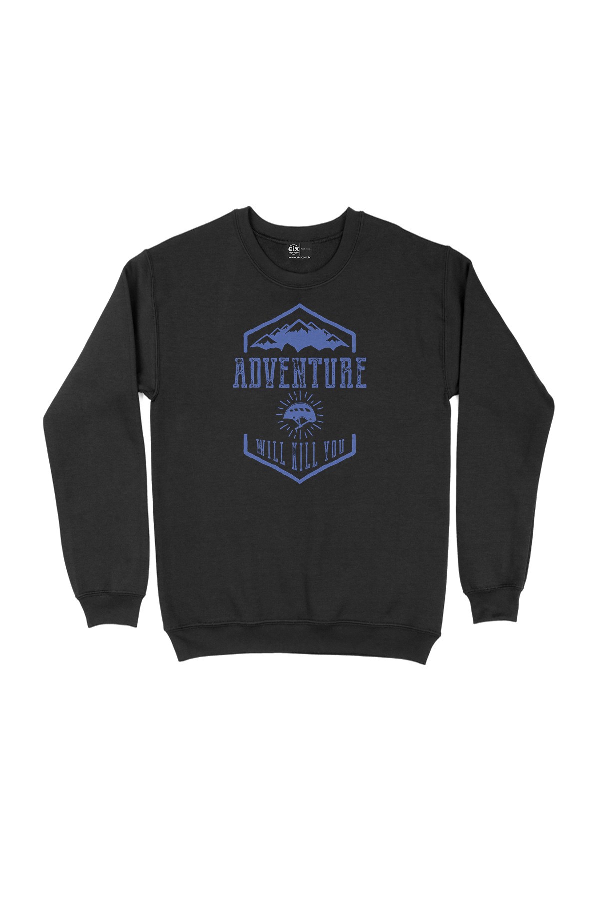 Mavi Adventure Will Kill You Siyah Sweatshirt