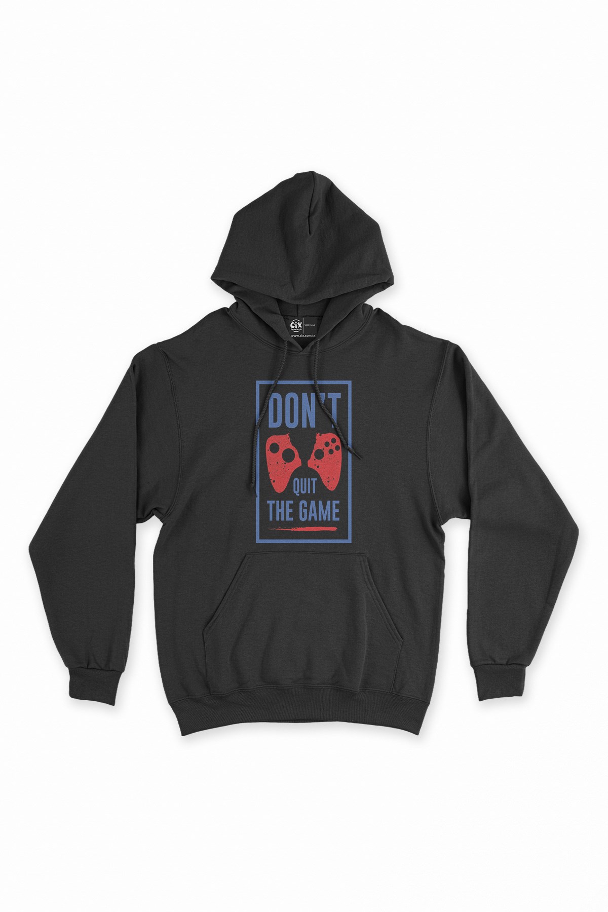 Mavi Don't Quit The Game Siyah Kapşonlu Sweatshirt Hoodie