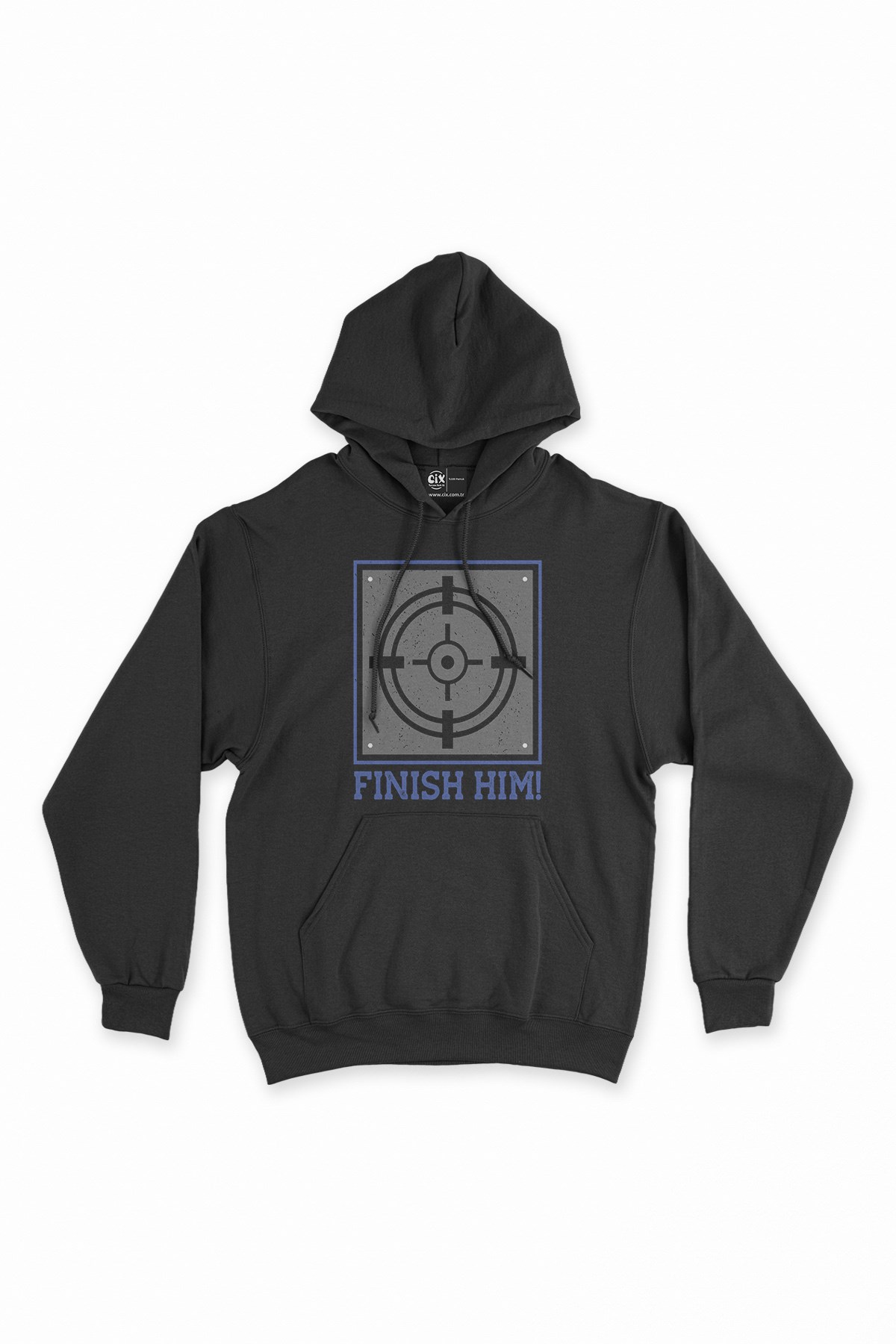 Mavi Finish Him Siyah Kapşonlu Sweatshirt Hoodie