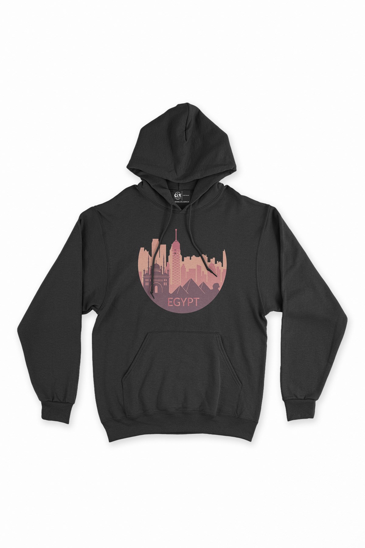 Mısır Siyah Kapşonlu Sweatshirt Hoodie