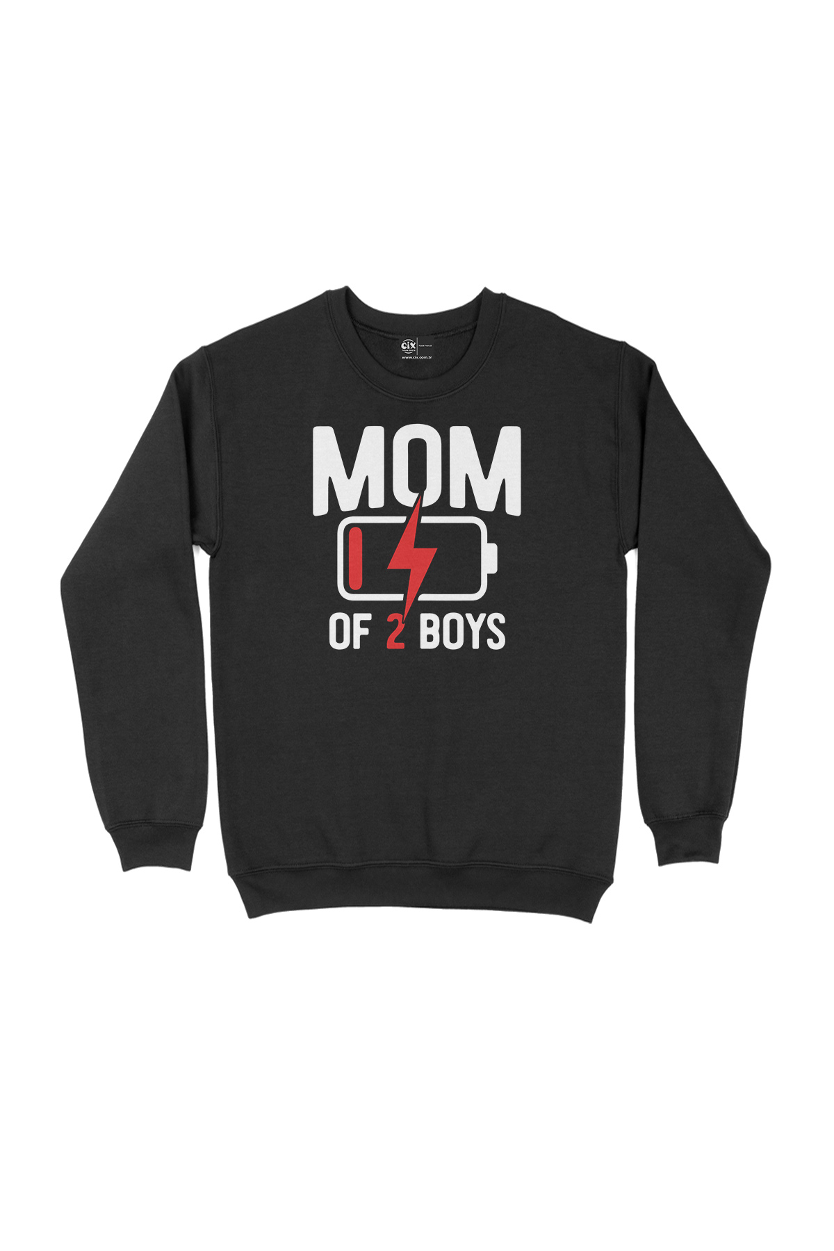 Mom Of 2 Boys Erkek Annesi Siyah Sweatshirt