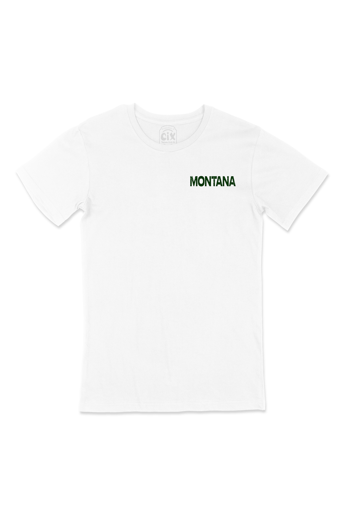 Montana Cep Logo Tasarımlı Beyaz Tişört