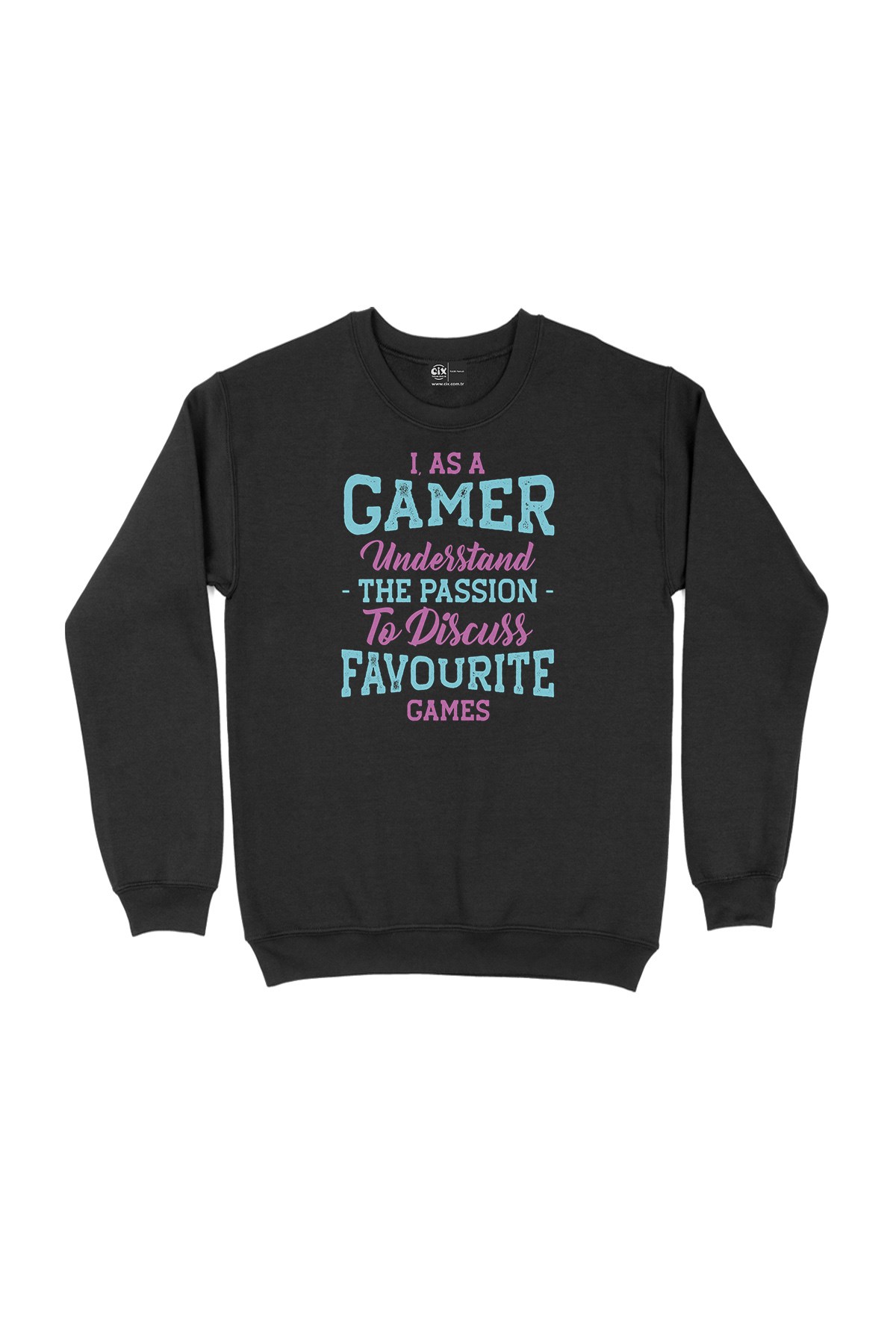 Mor As A Gamer Siyah Sweatshirt