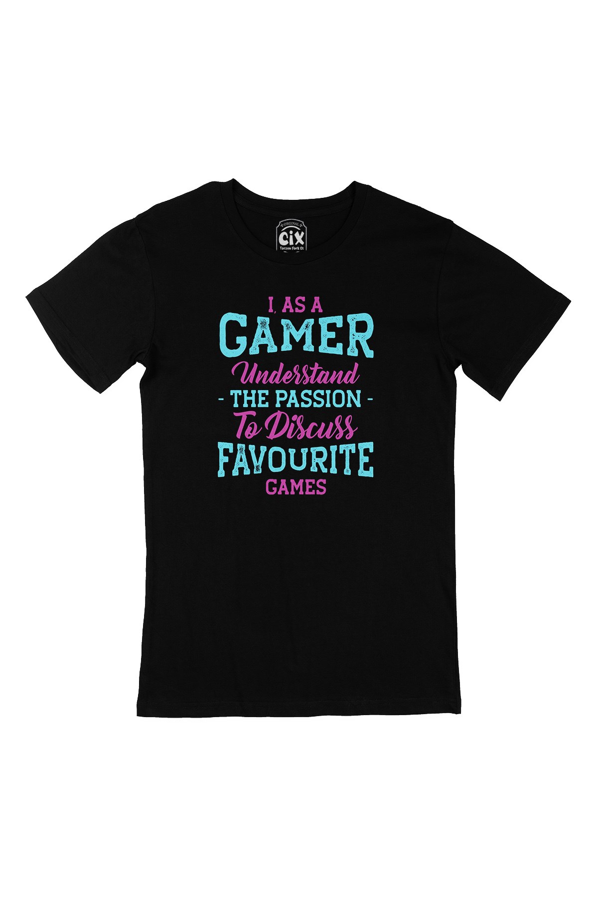 Mor As A Gamer Siyah Tişört