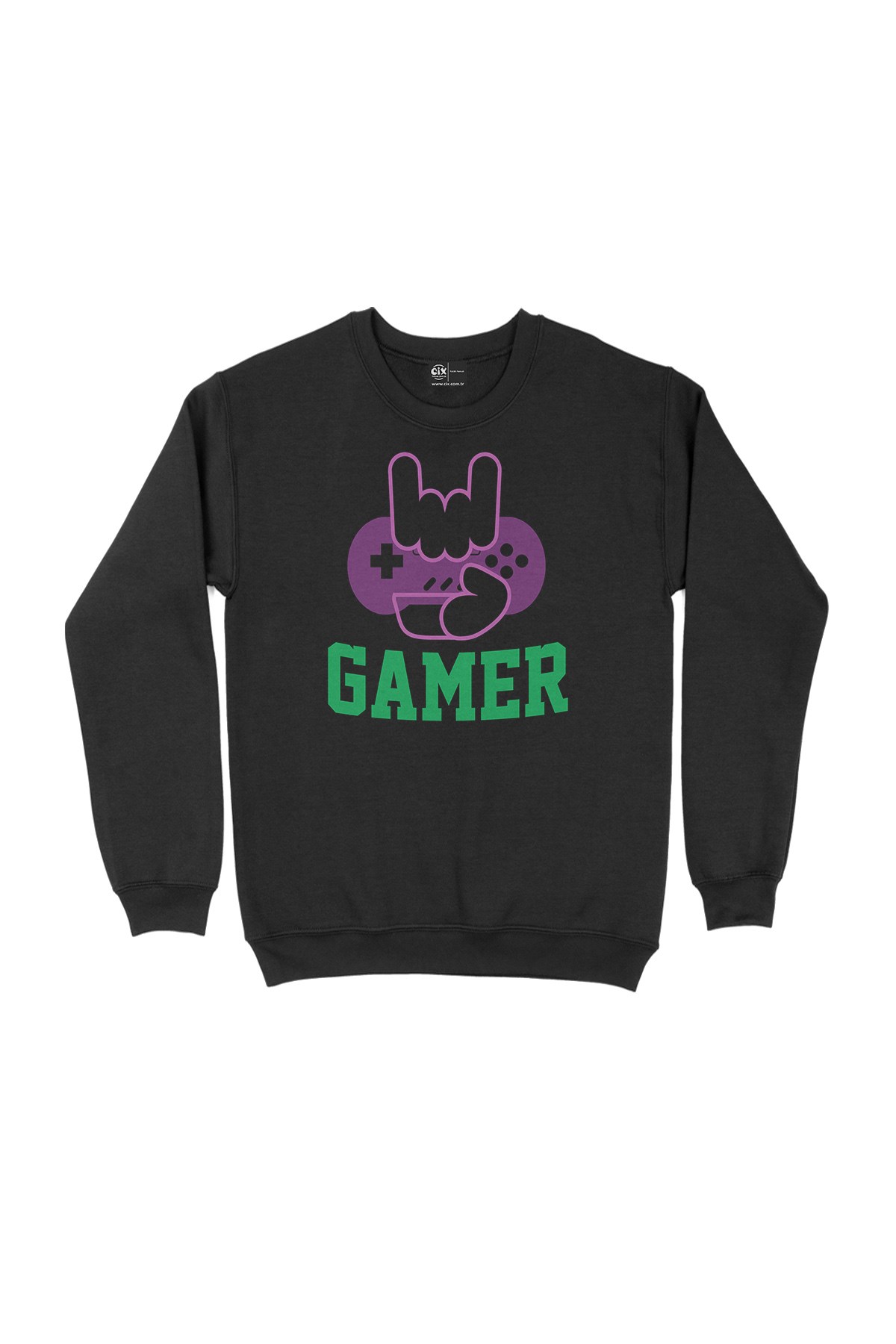 Mor Gamer Hand Siyah Sweatshirt