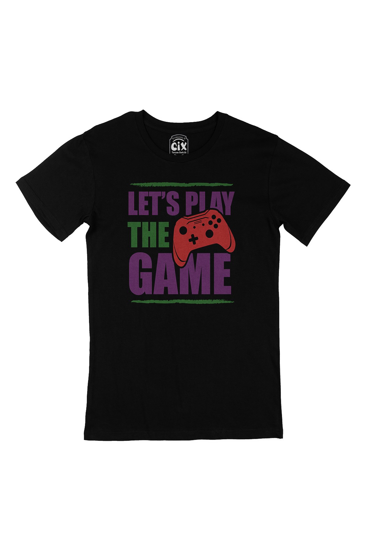Mor Lets Play The Game Siyah Tişört