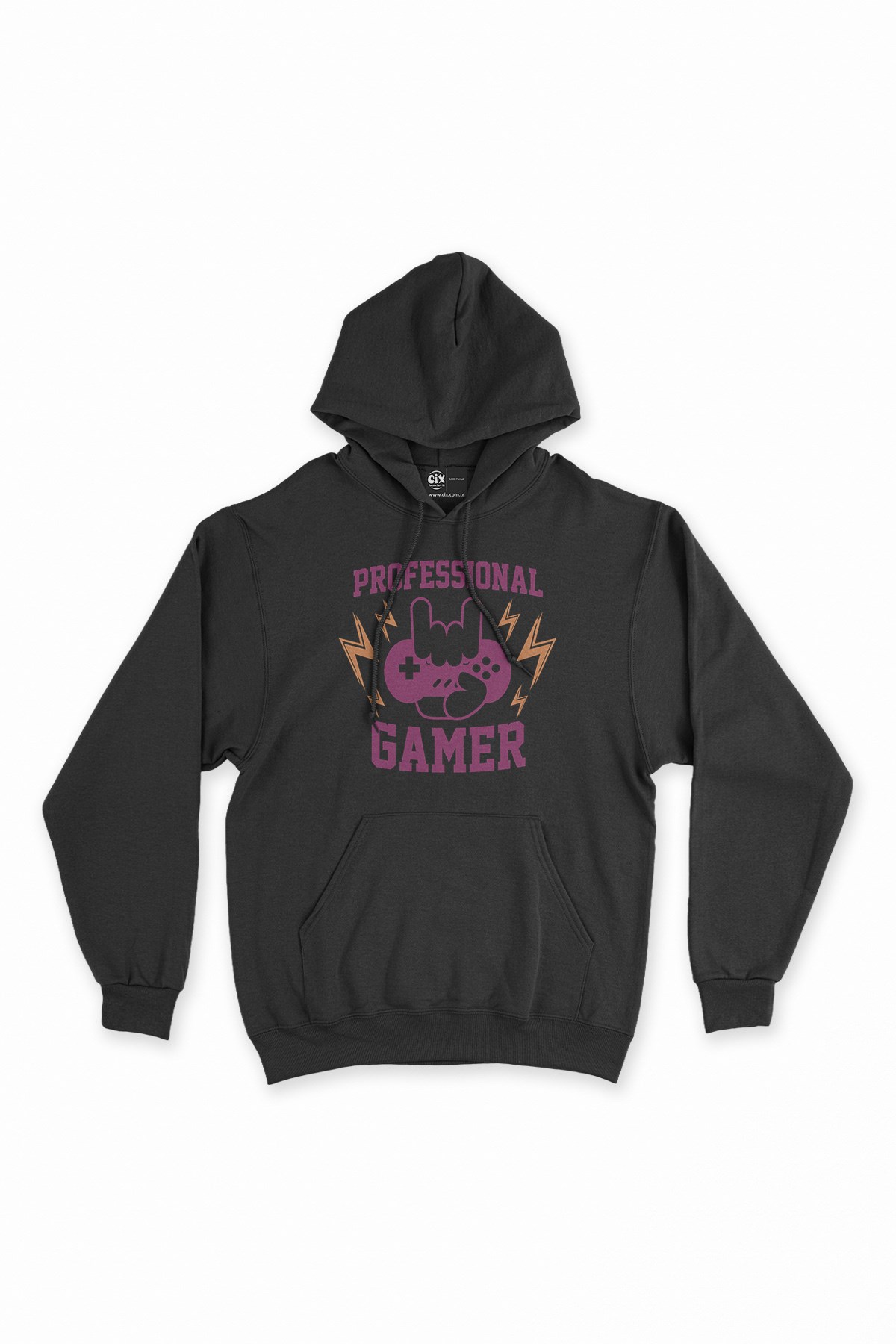 Mor Professional Gamer Siyah Kapşonlu Sweatshirt Hoodie