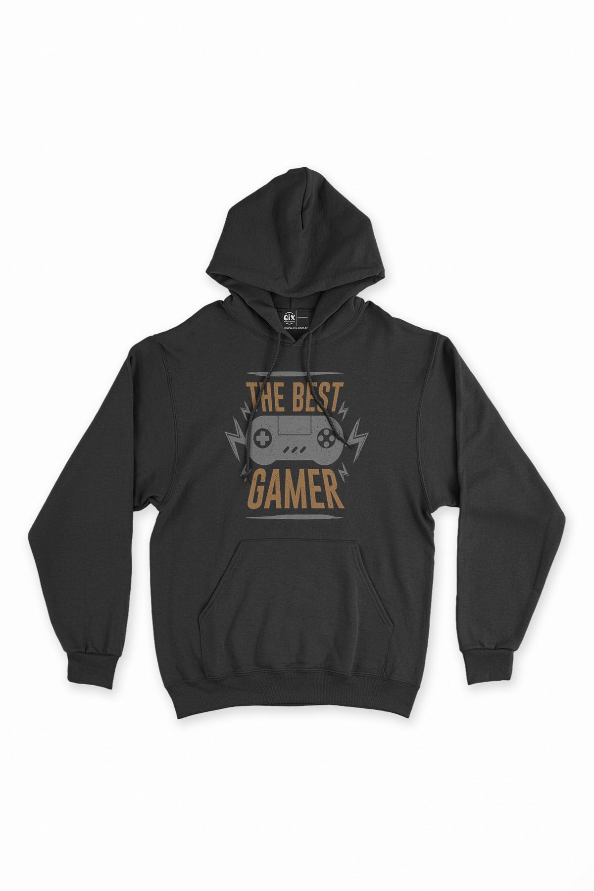 Mor The Best Siyah Kapşonlu Sweatshirt Hoodie