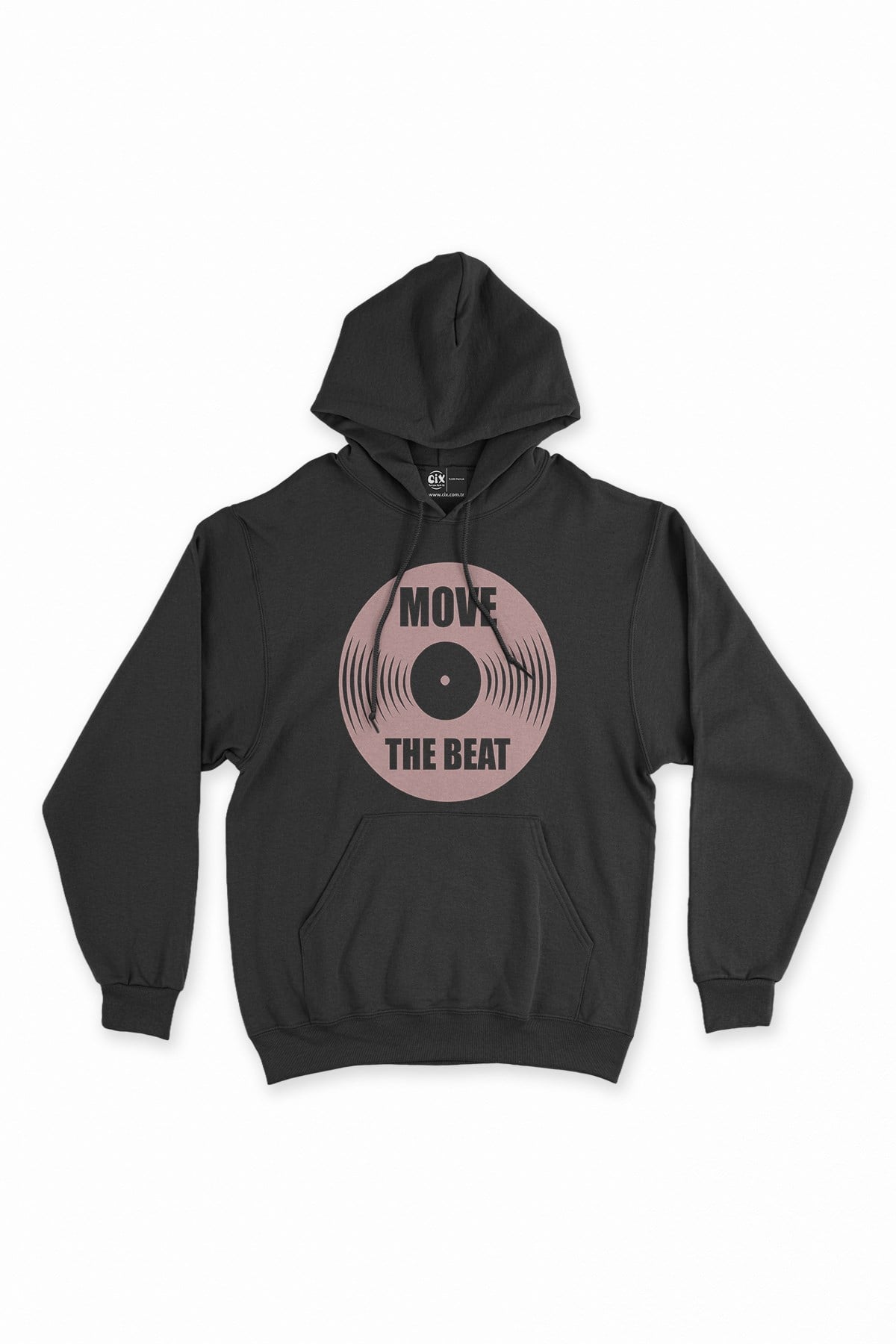 Move The Beat Siyah Kapşonlu Sweatshirt Hoodie