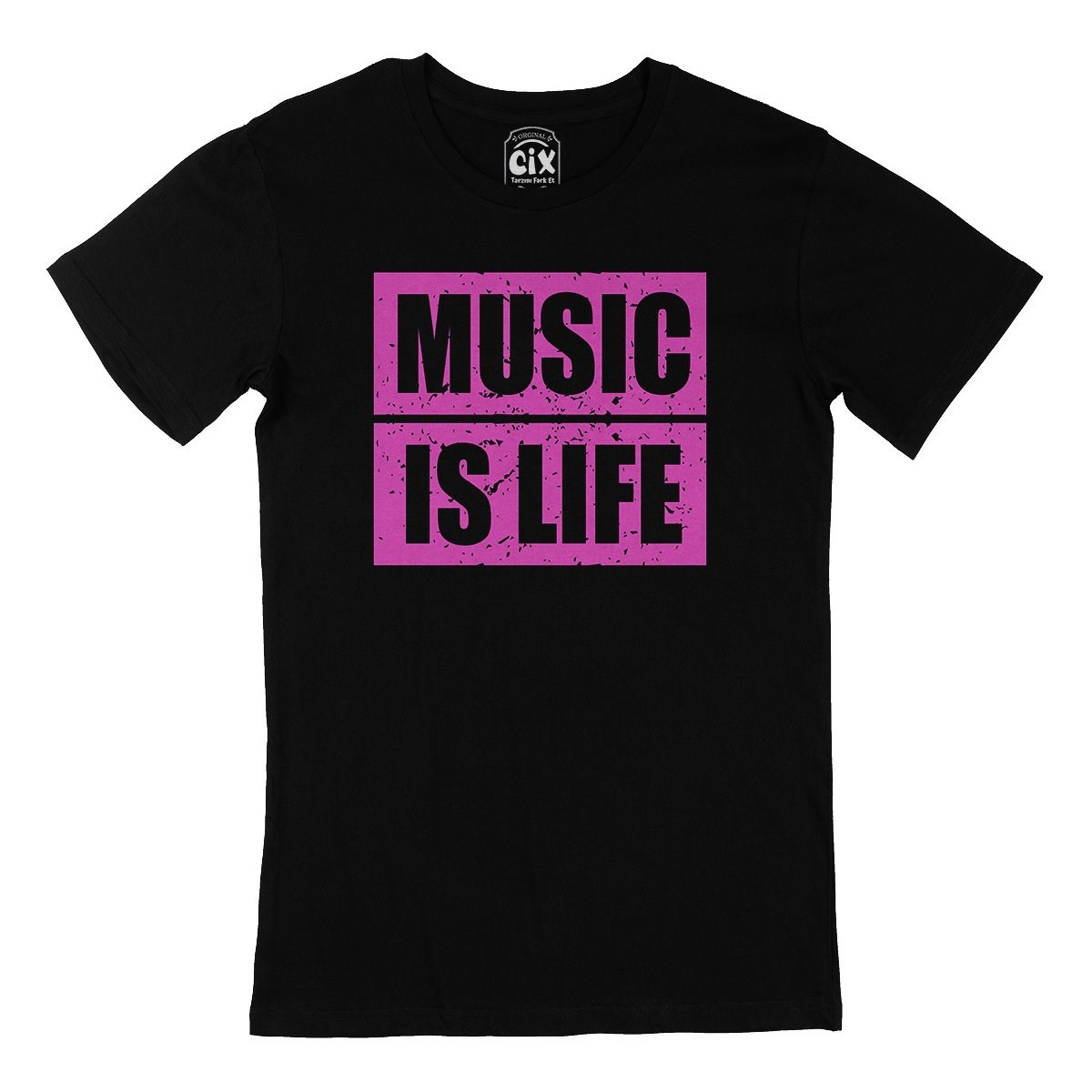Music Is Life Siyah Tişört