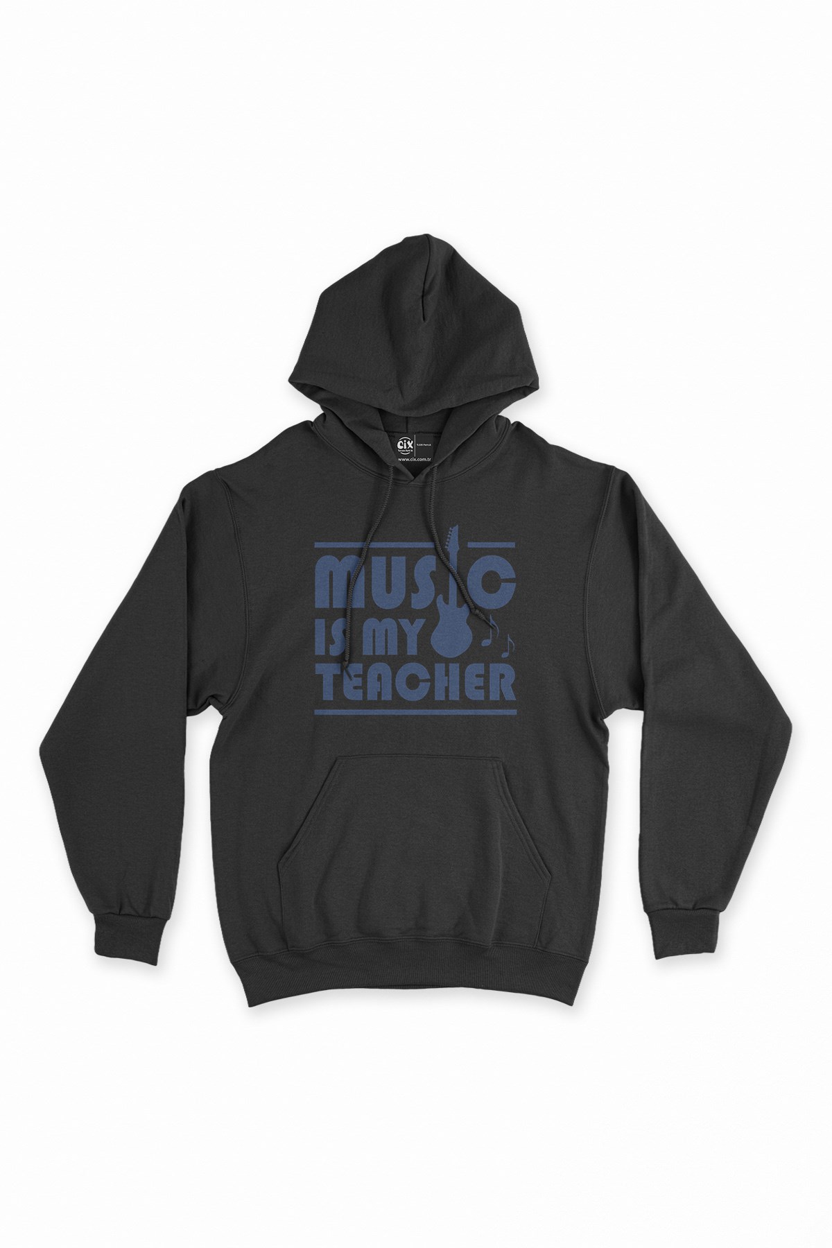 Music Is My Teacher Siyah Kapşonlu Sweatshirt Hoodie