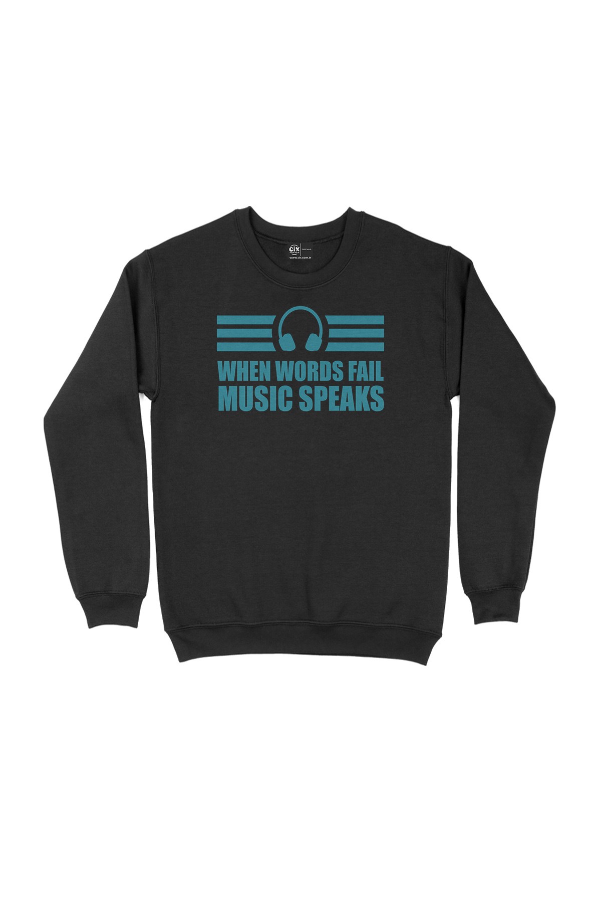 Music Speaks Headphone Siyah Sweatshirt