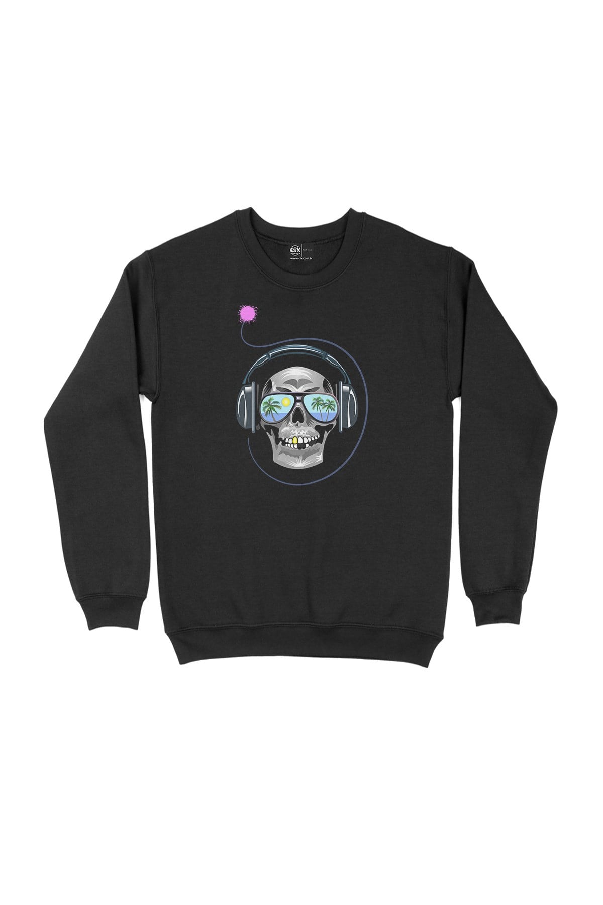 Müzisyen Kuru Kafa Siyah Sweatshirt